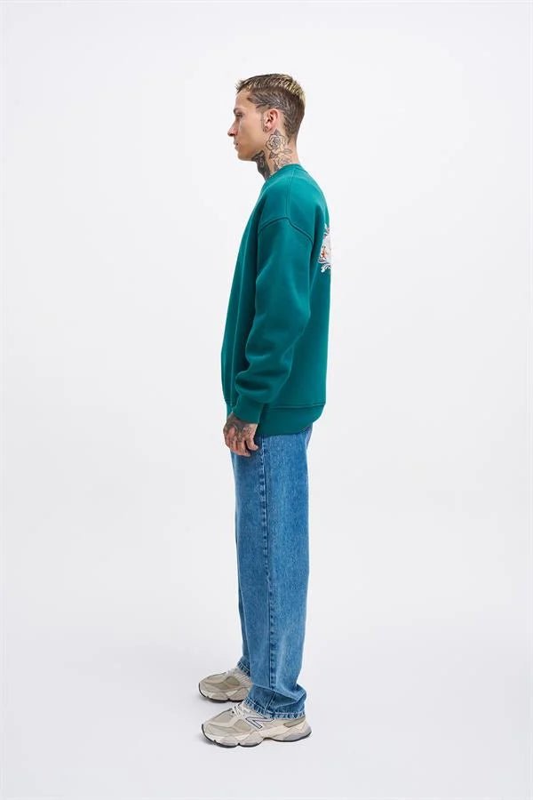 Erkek Imagination Oversize Sweatshirt Petrol Yeşili