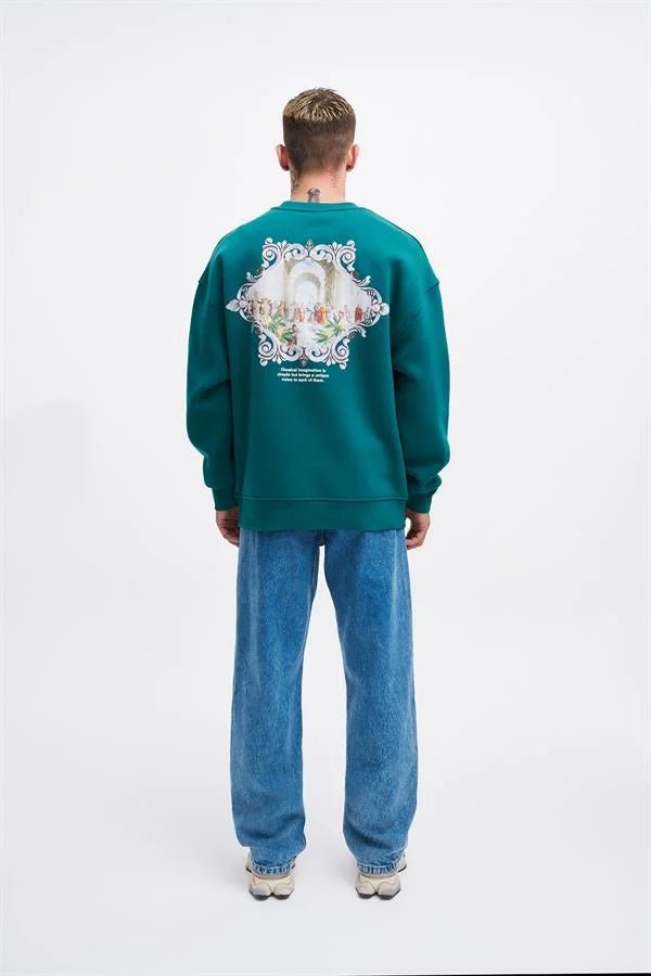 Erkek Imagination Oversize Sweatshirt Petrol Yeşili