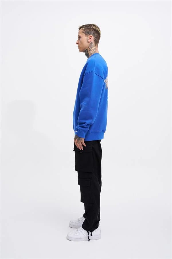 Erkek Imagination Oversize Sweatshirt Saks Mavi