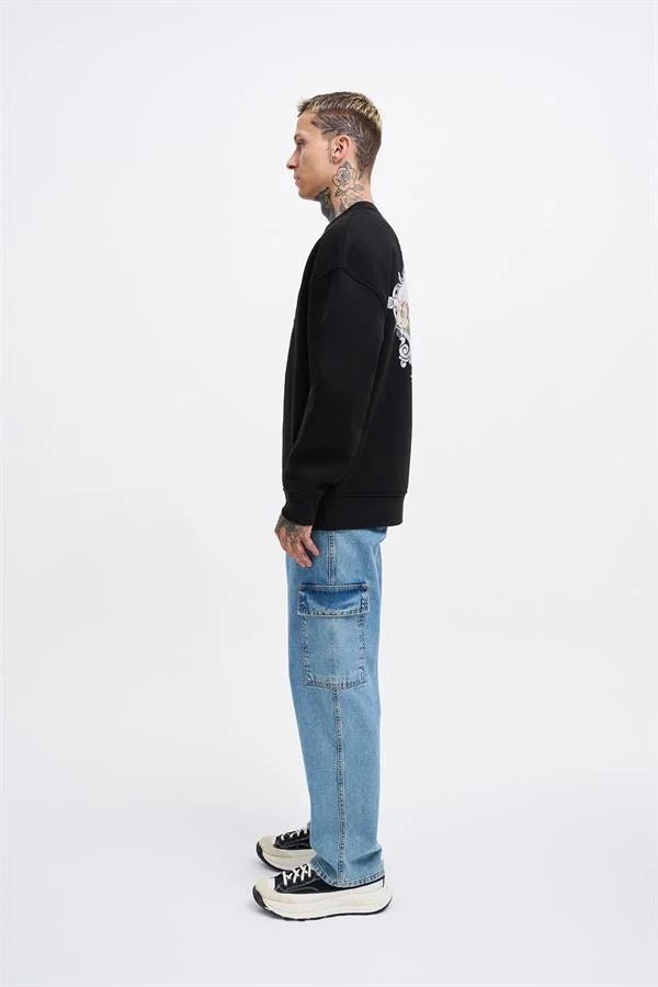 Erkek Imagination Oversize Sweatshirt Siyah
