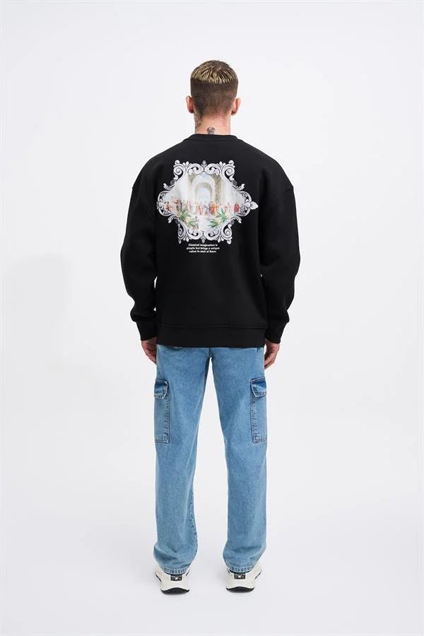 Erkek Imagination Oversize Sweatshirt Siyah