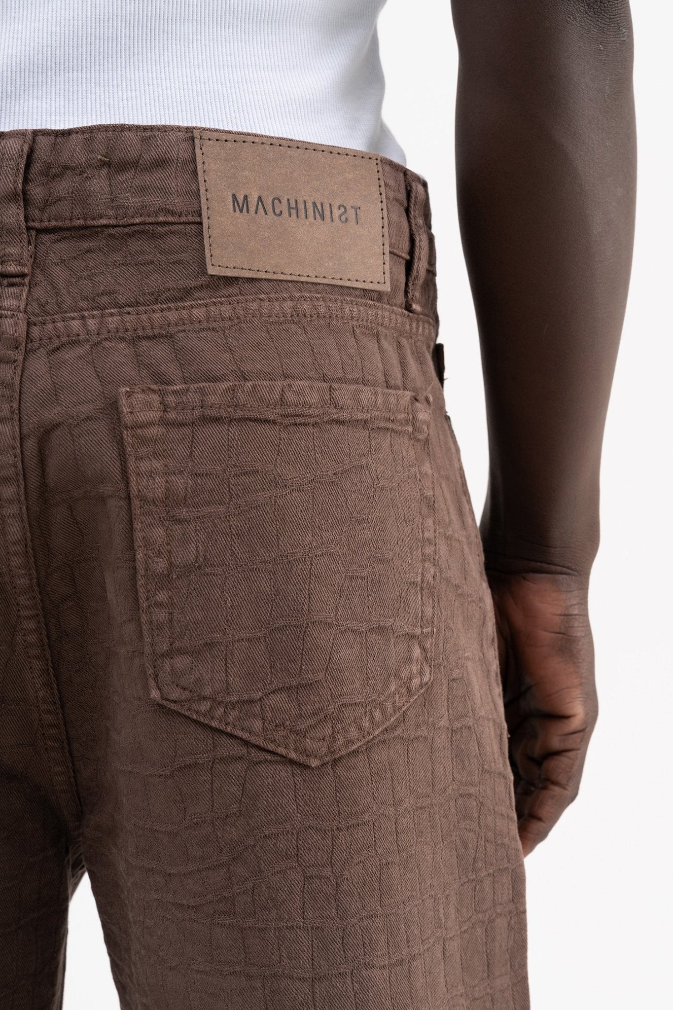 Erkek Jakarlı Baggy Jean Pantolon Kahverengi