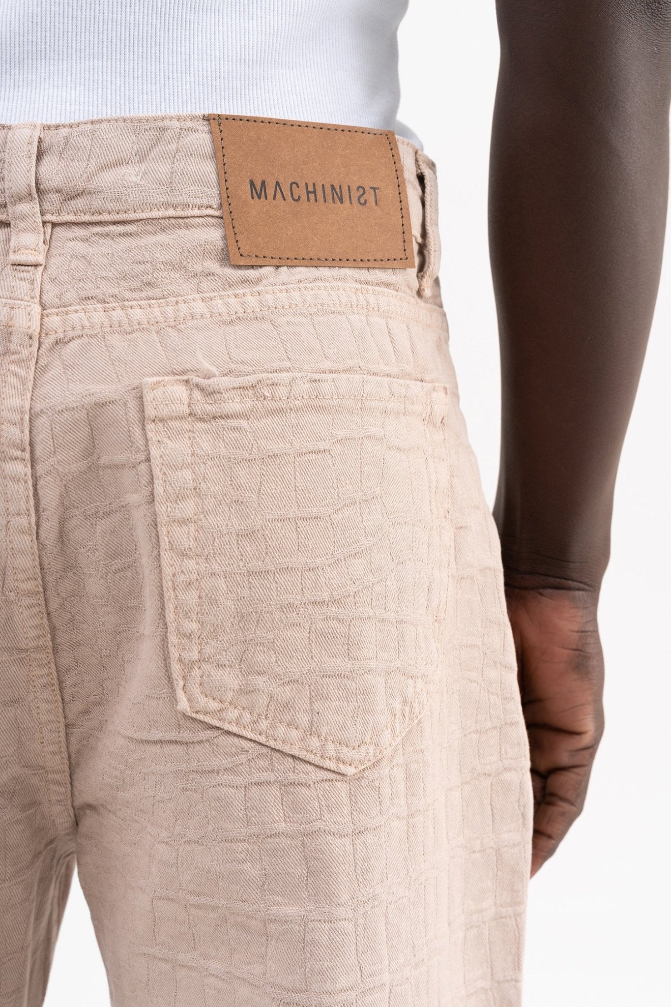 Erkek Jakarlı Baggy Jean Pantolon Vizon
