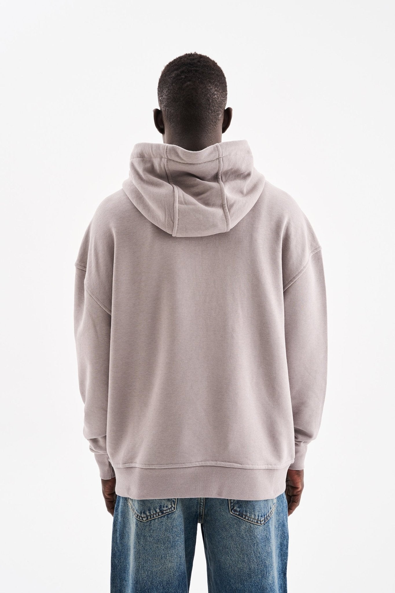 Erkek Kapüşonlu Oversize Sweatshirt Açık Gri