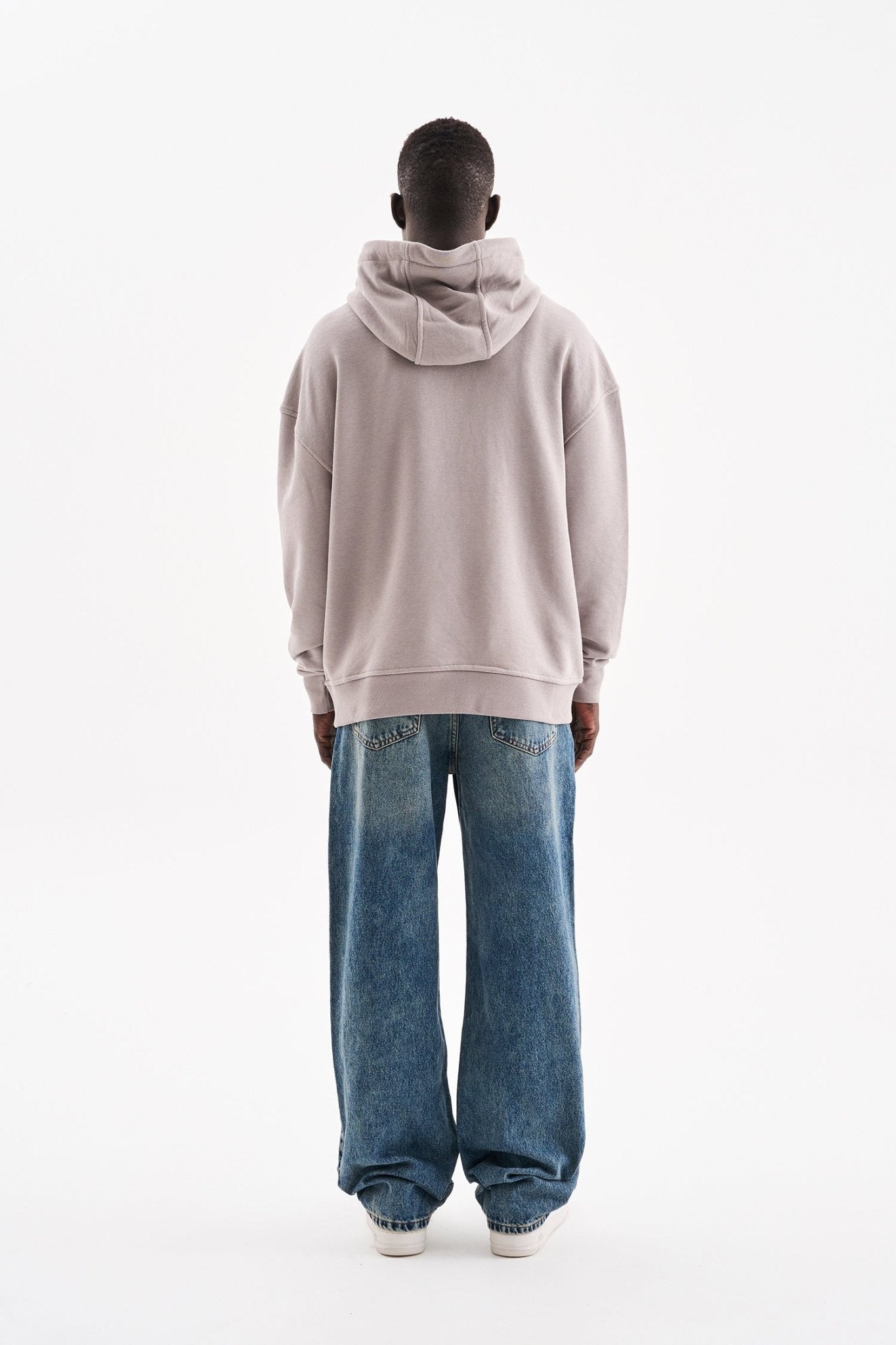 Erkek Kapüşonlu Oversize Sweatshirt Açık Gri