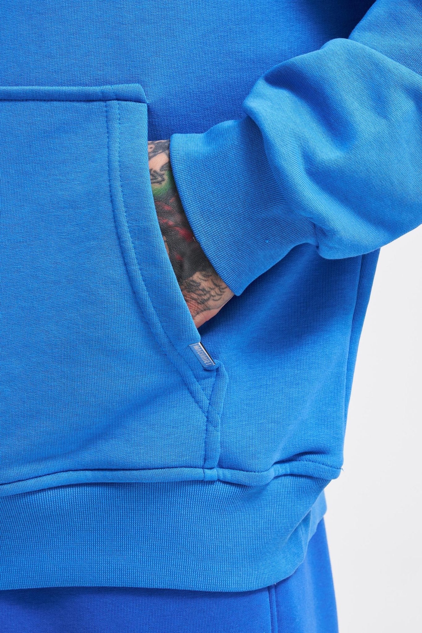 Erkek Kapüşonlu Oversize Sweatshirt Saks Mavi