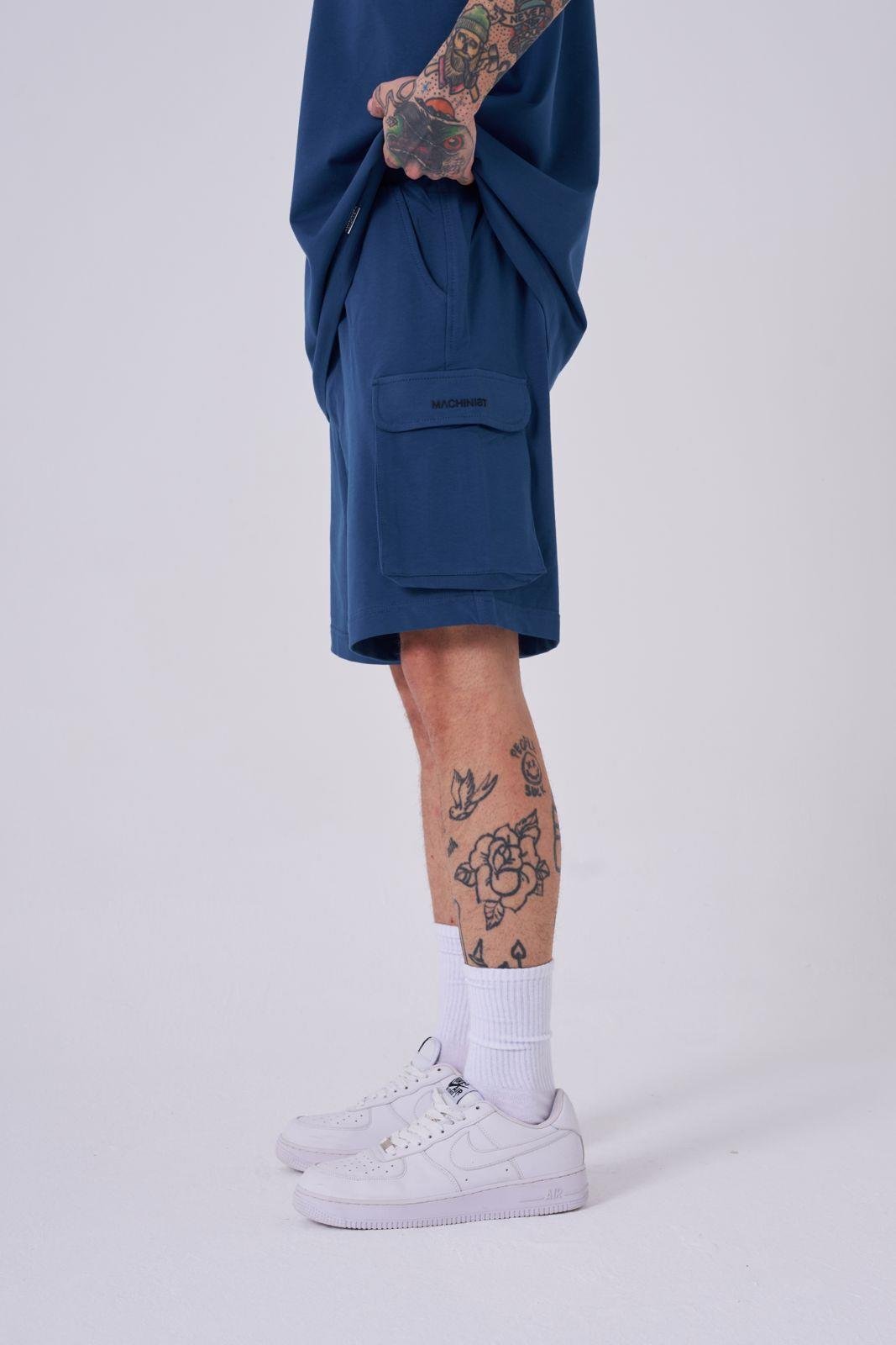 Erkek Kargo Basic Oversize Şort Indigo