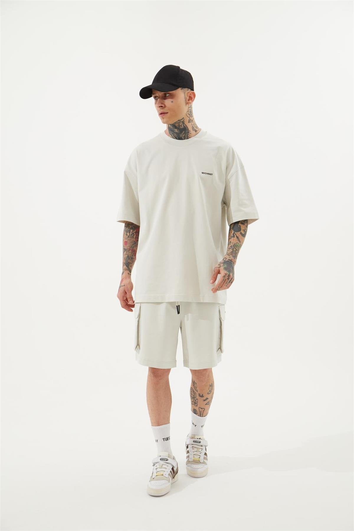 Erkek Kargo Basic Oversize Şort Uzay Grisi