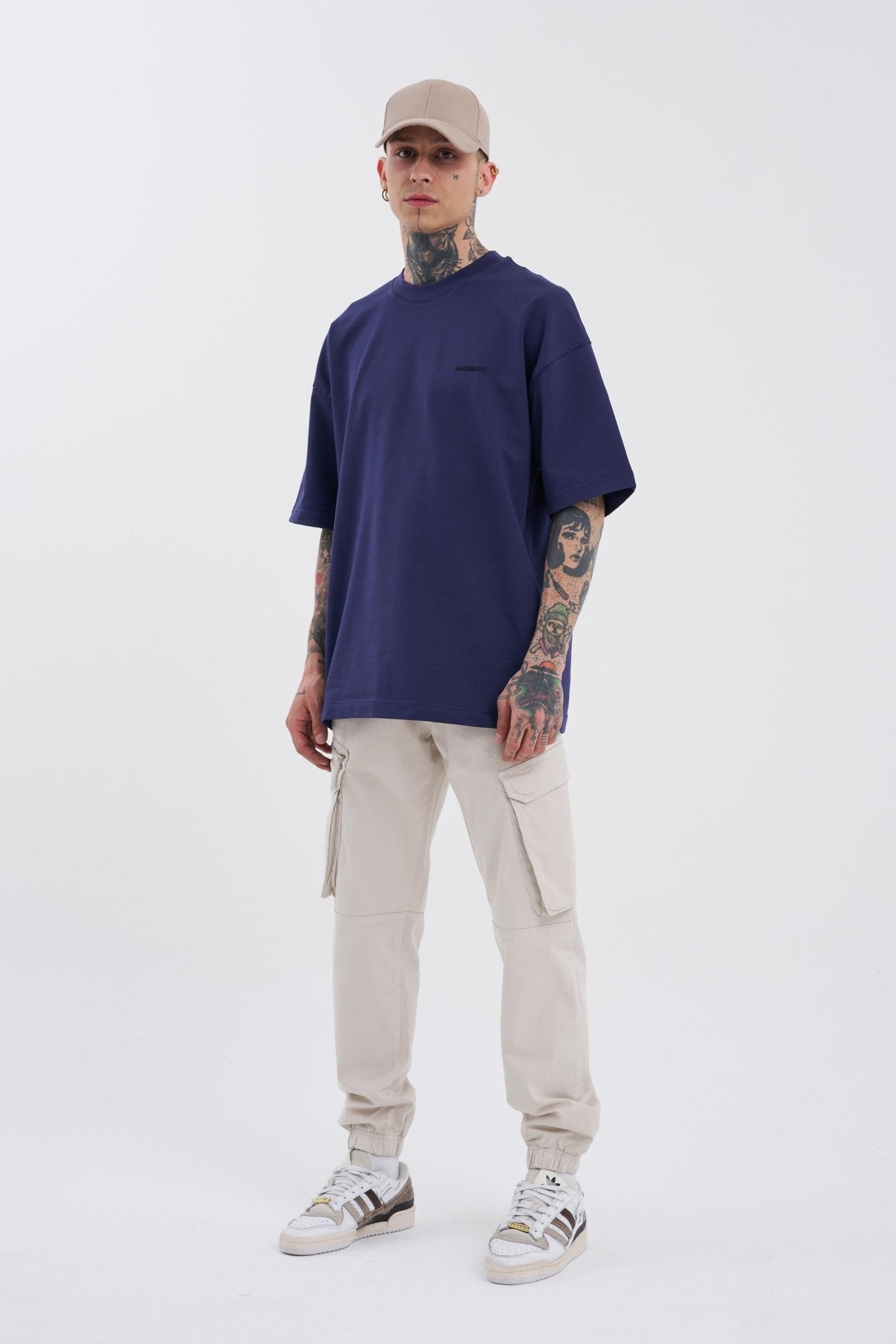 Erkek Kargo Cepli Jogger Jean Ekru