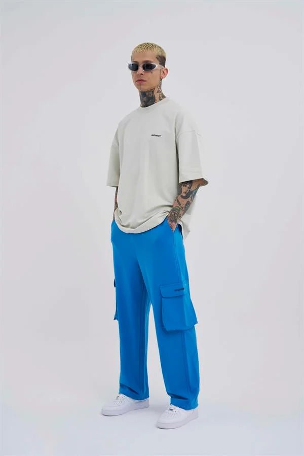 Erkek Kargo Cepli Oversize Baggy Eşofman Altı Lens