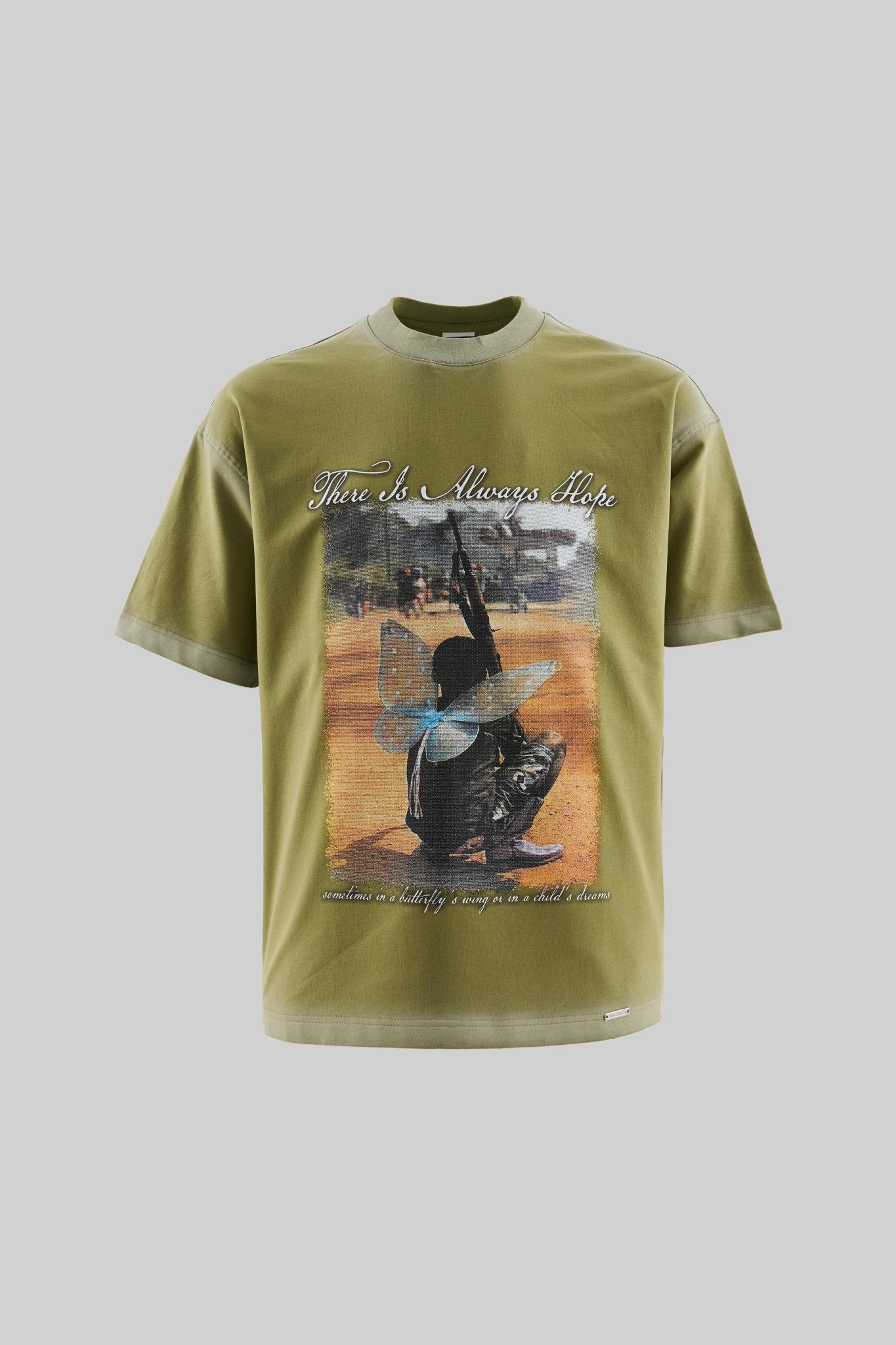 Erkek Kid With The Gun Oversi̇ze Ti̇şört Askeri Yeşil