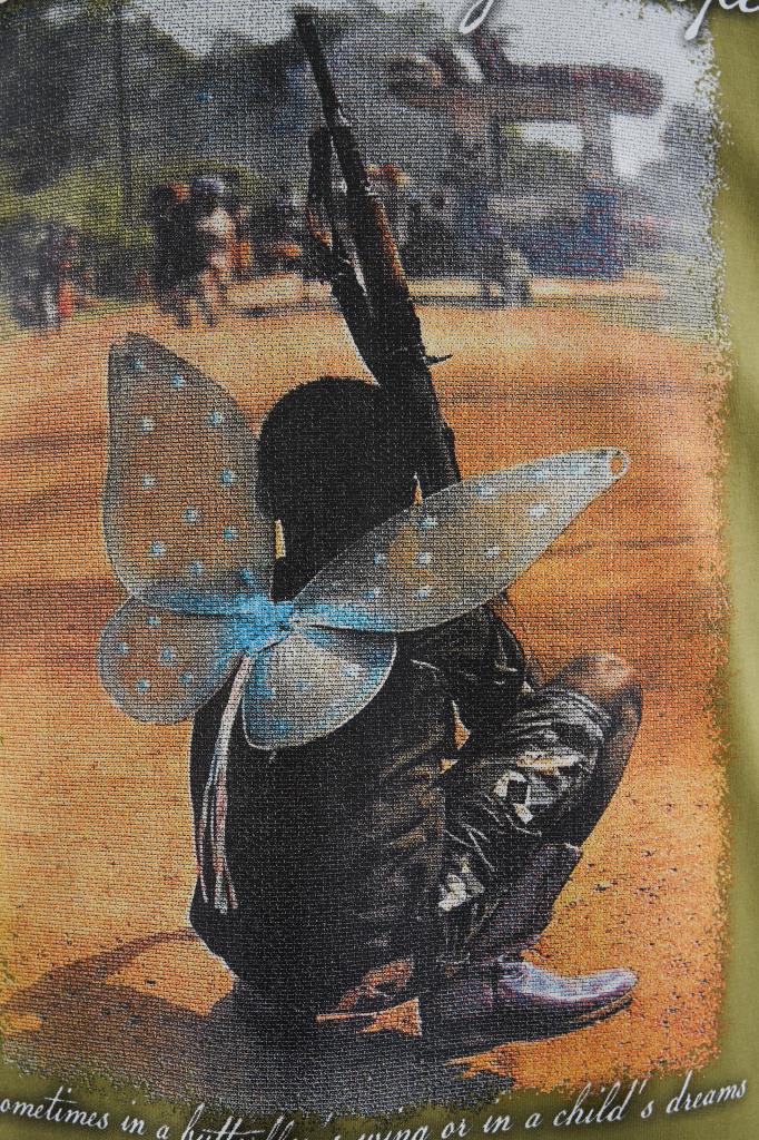 Erkek Kid With The Gun Oversi̇ze Ti̇şört Askeri Yeşil