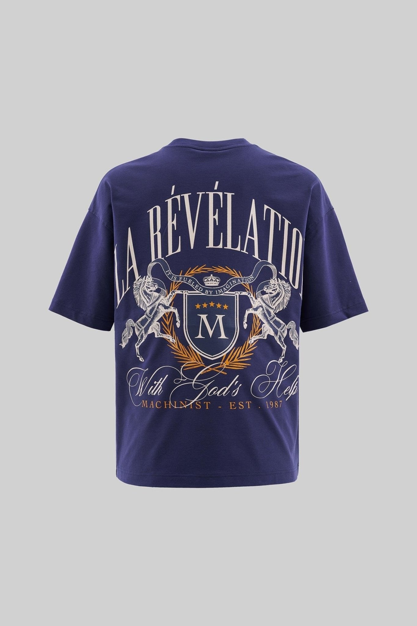 Erkek La Revelation Printed Oversi̇ze Ti̇şört Gece Mavisi