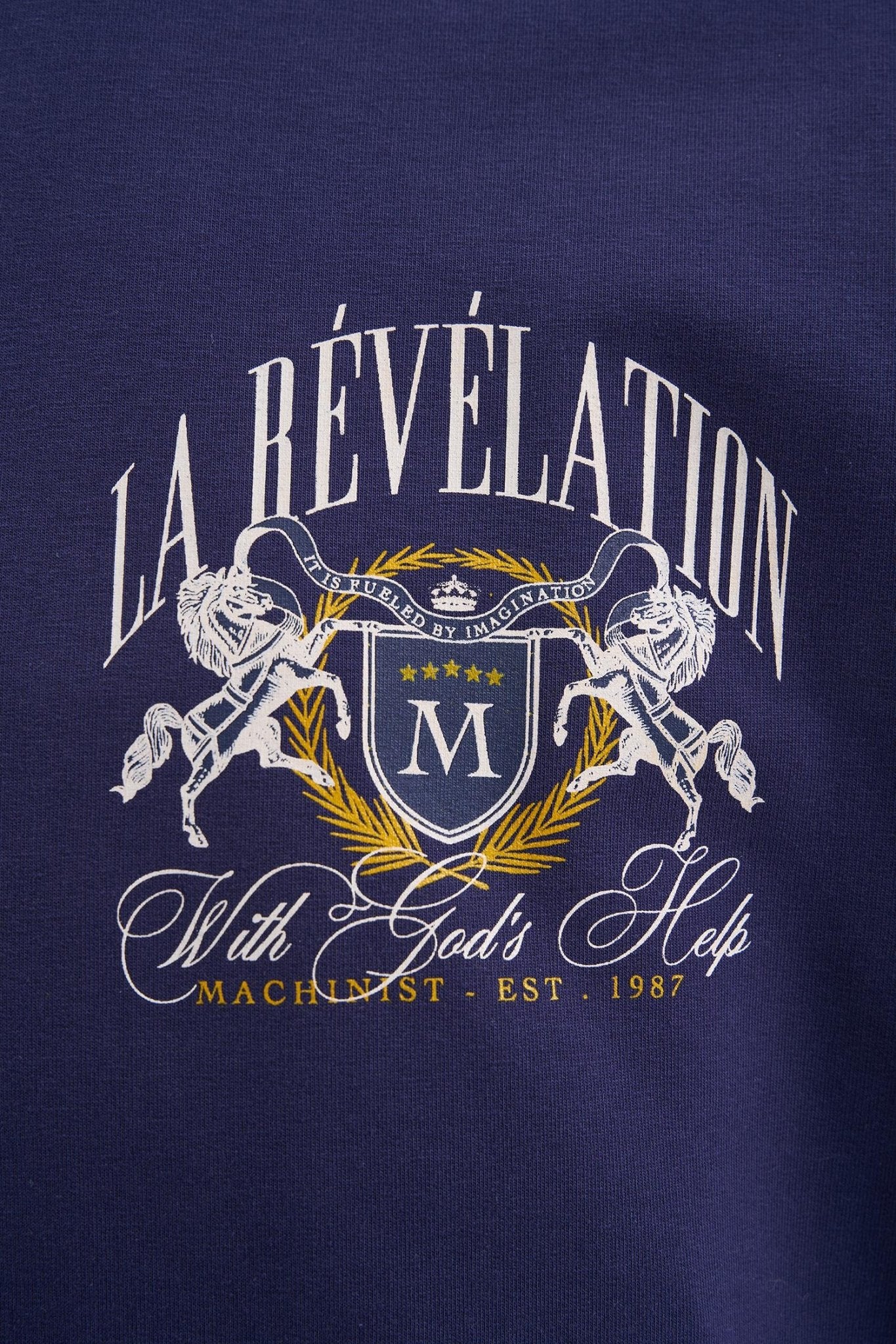 Erkek La Revelation Printed Oversi̇ze Ti̇şört Gece Mavisi
