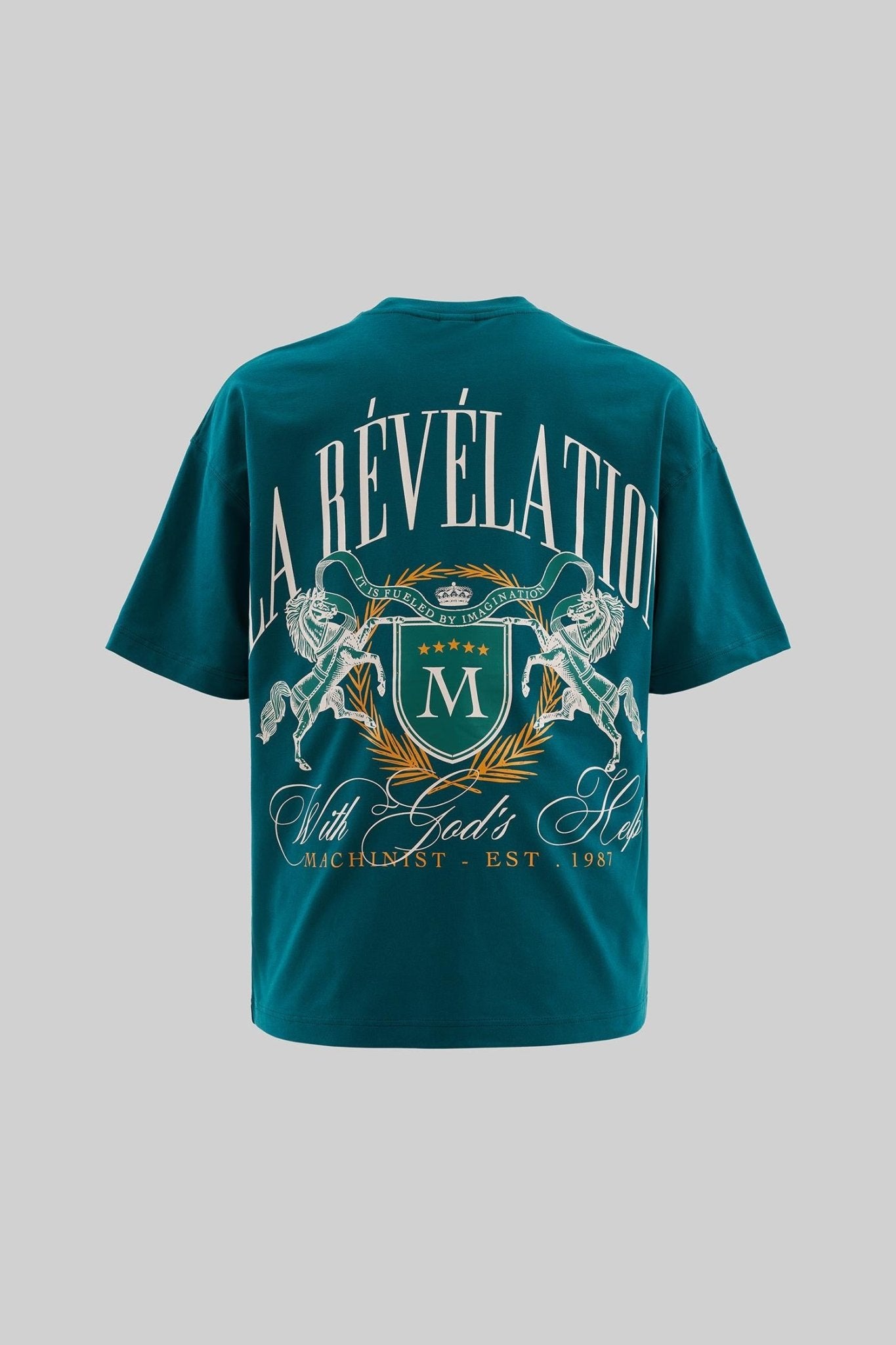 Erkek La Revelation Printed Oversi̇ze Ti̇şört Yağ Yeşili