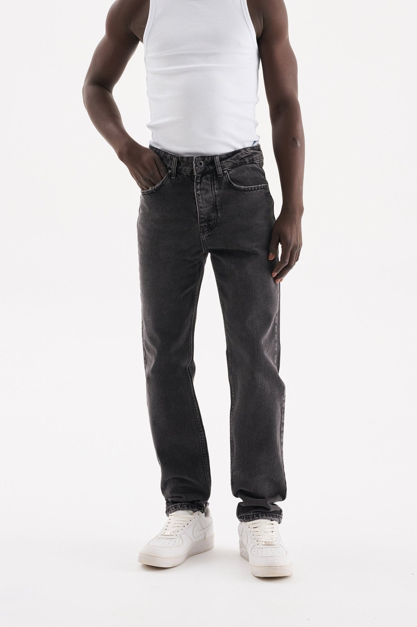 Erkek Loose Fit Jean Pantolon Antrasit