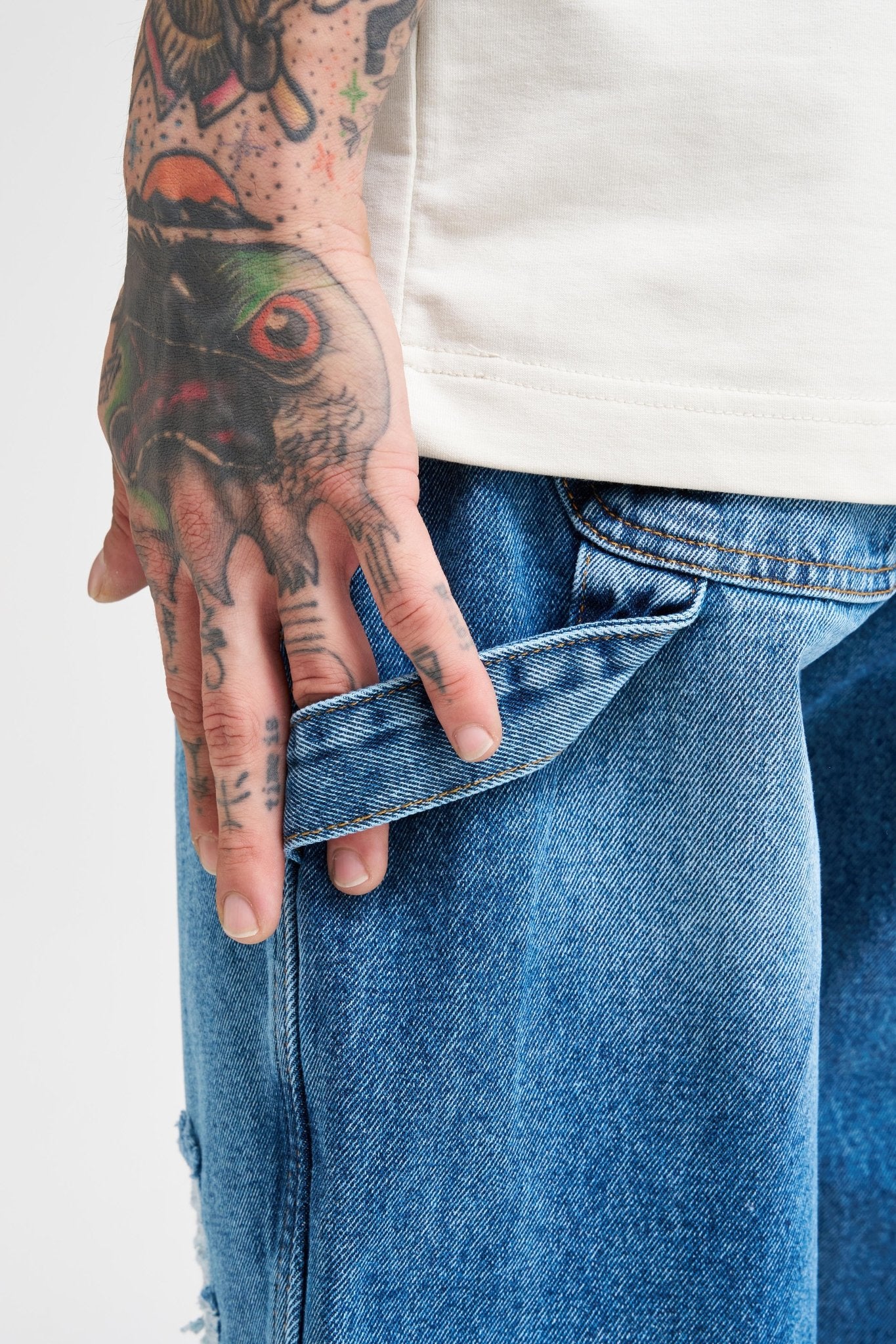 Erkek Loose Fit Jean Pantolon Mavi