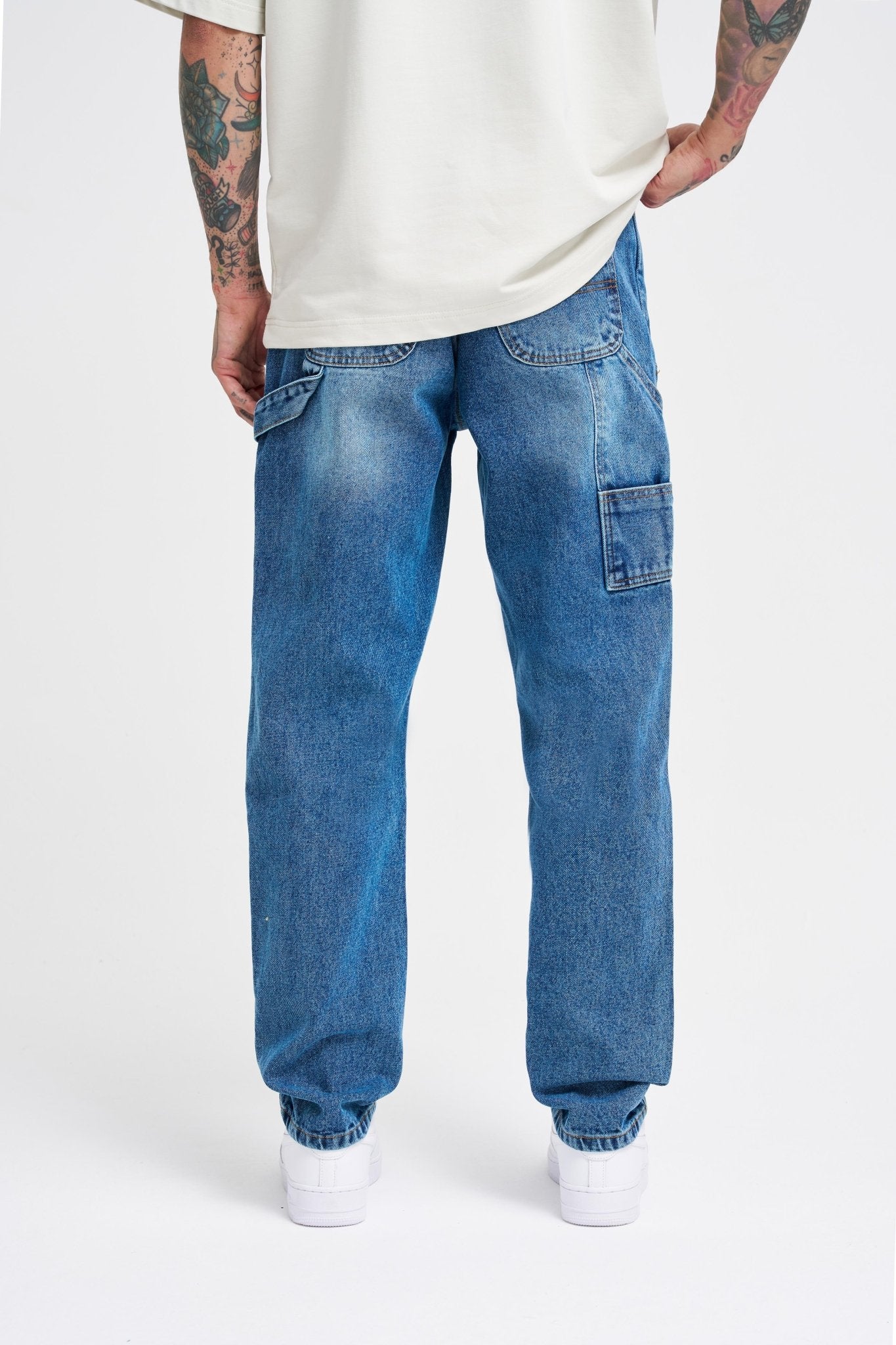 Erkek Loose Fit Jean Pantolon Mavi