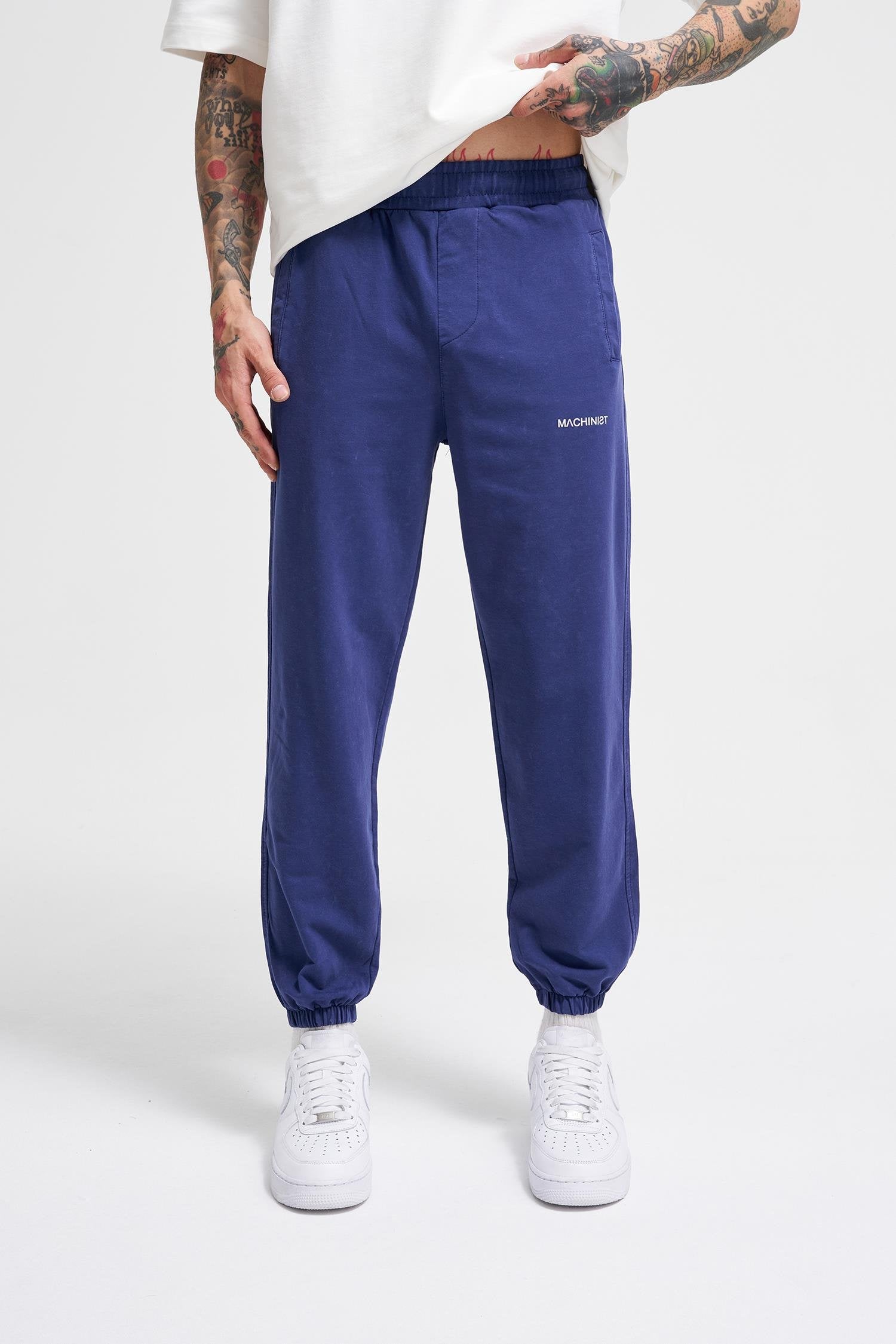 Erkek Luxury Basic Yıkamalı Jogger Eşofman Altı Gece Mavisi