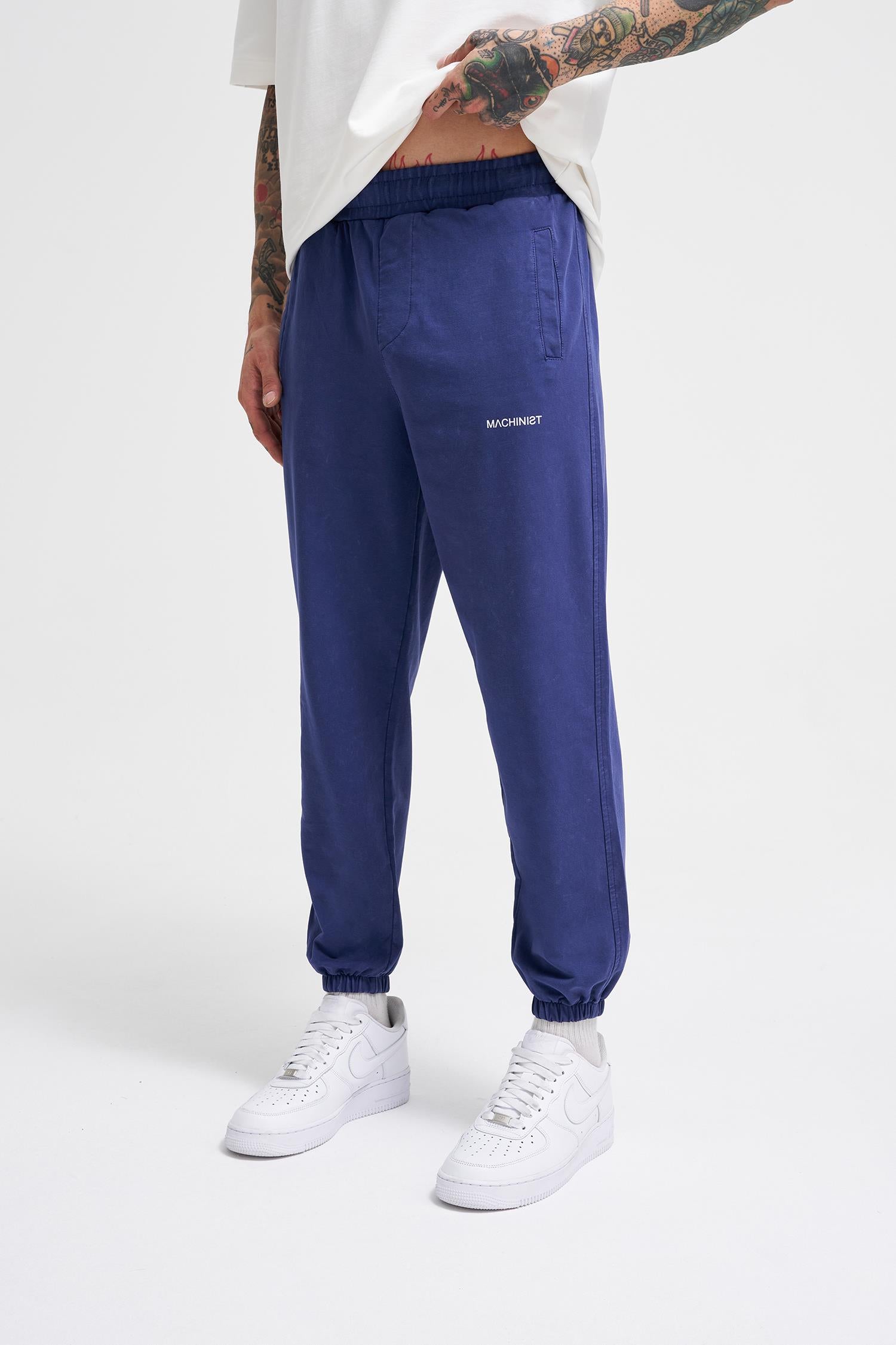 Erkek Luxury Basic Yıkamalı Jogger Eşofman Altı Gece Mavisi