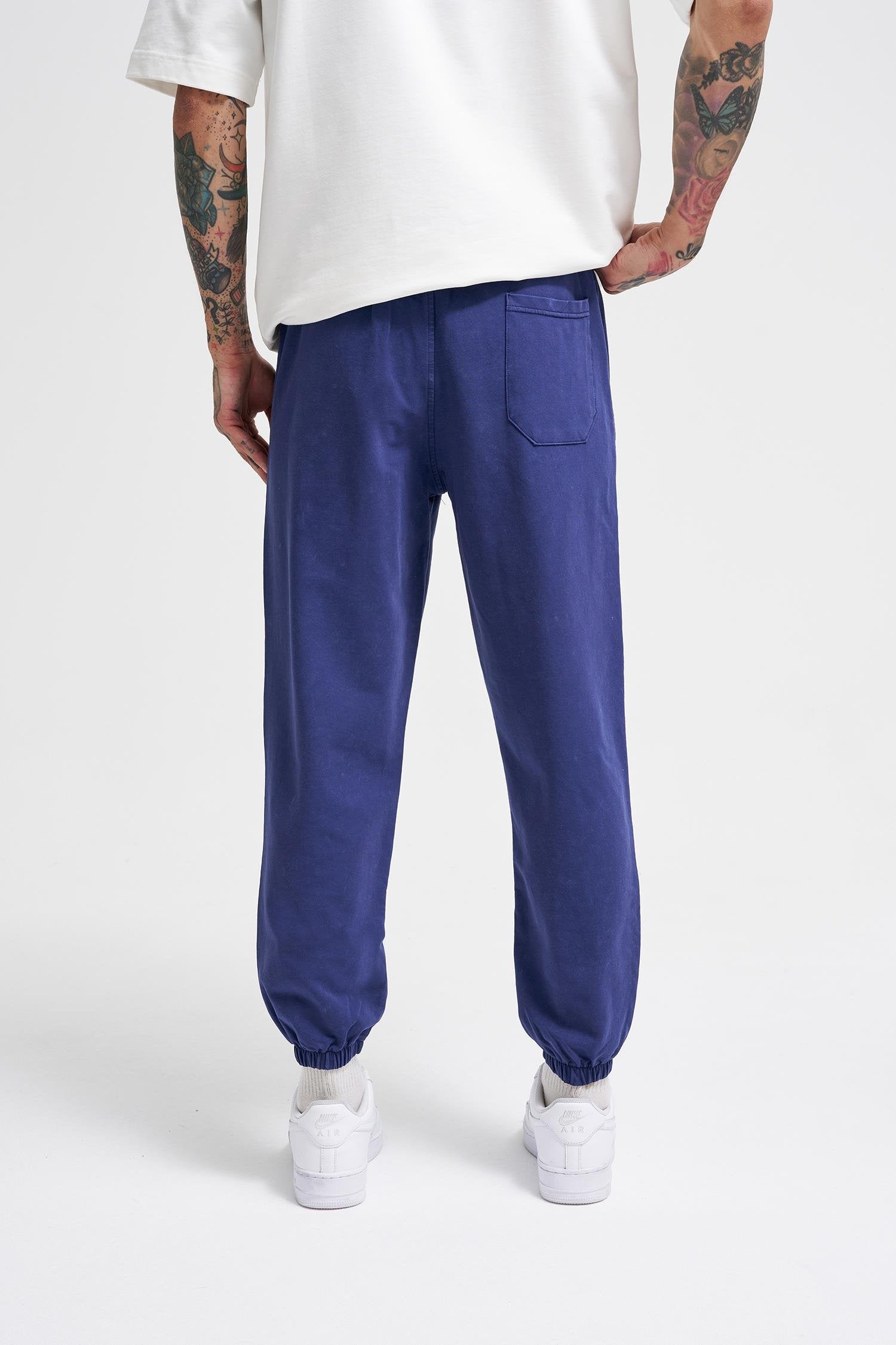Erkek Luxury Basic Yıkamalı Jogger Eşofman Altı Gece Mavisi