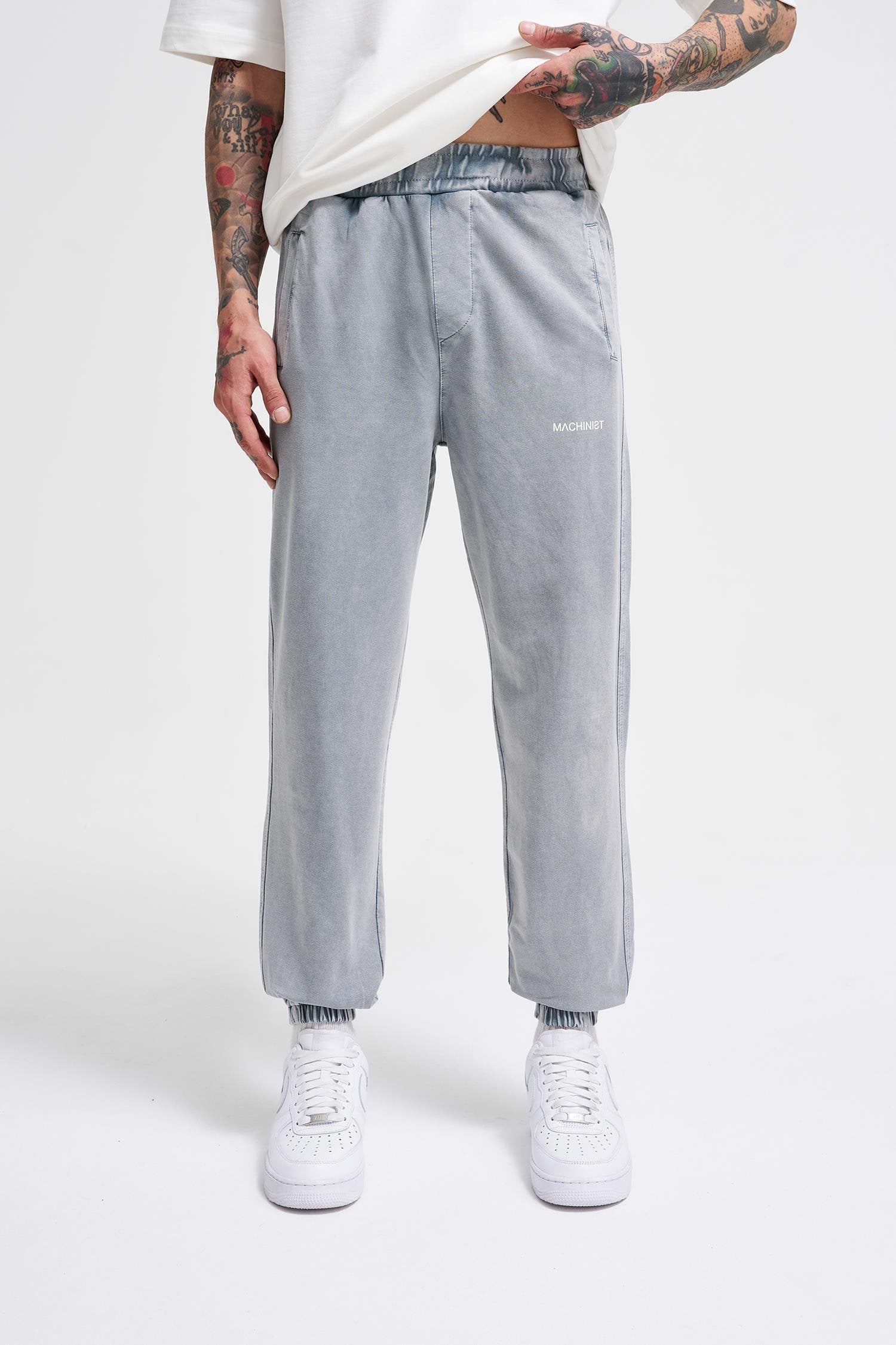 Erkek Luxury Basic Yıkamalı Jogger Eşofman Altı Gri
