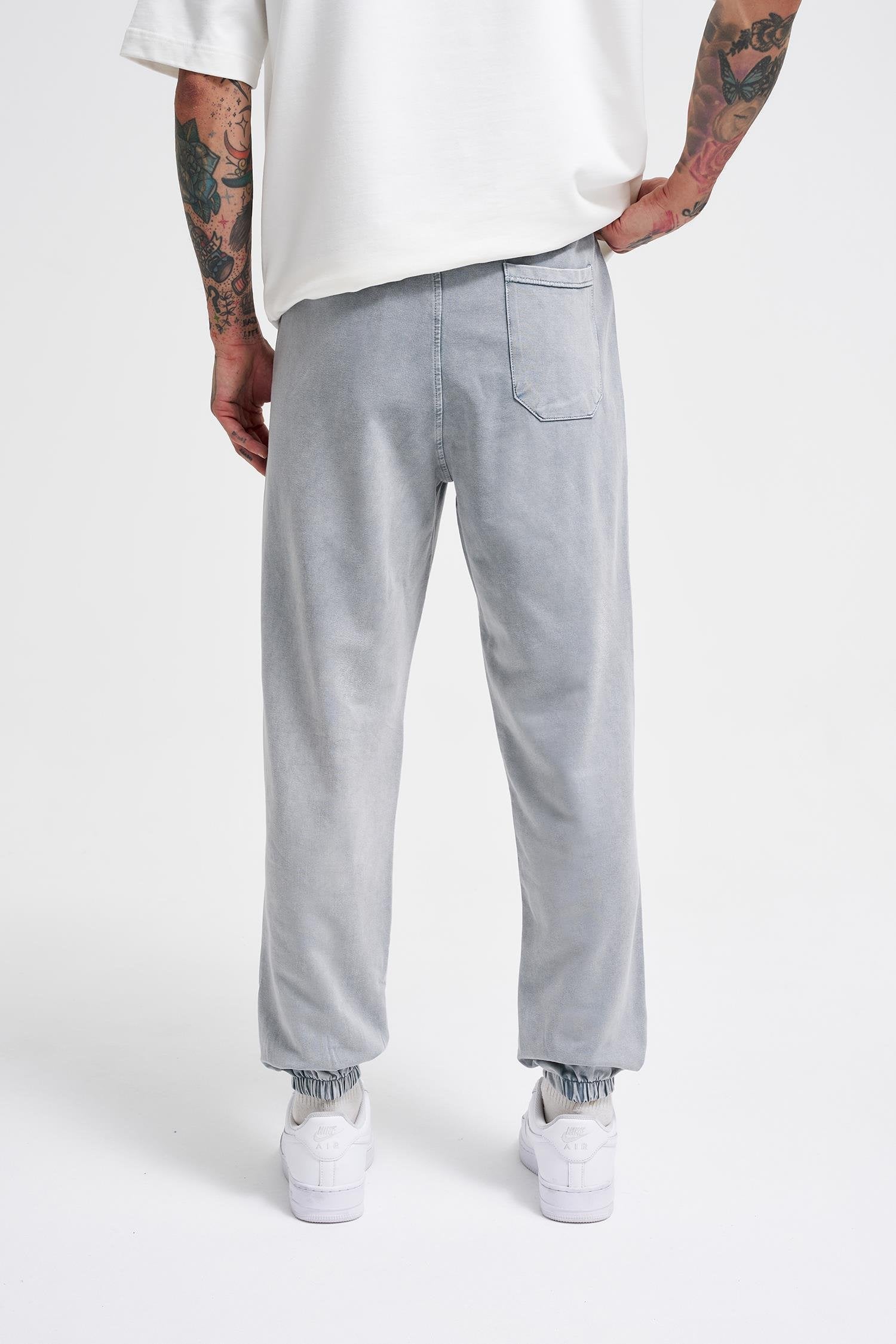 Erkek Luxury Basic Yıkamalı Jogger Eşofman Altı Gri