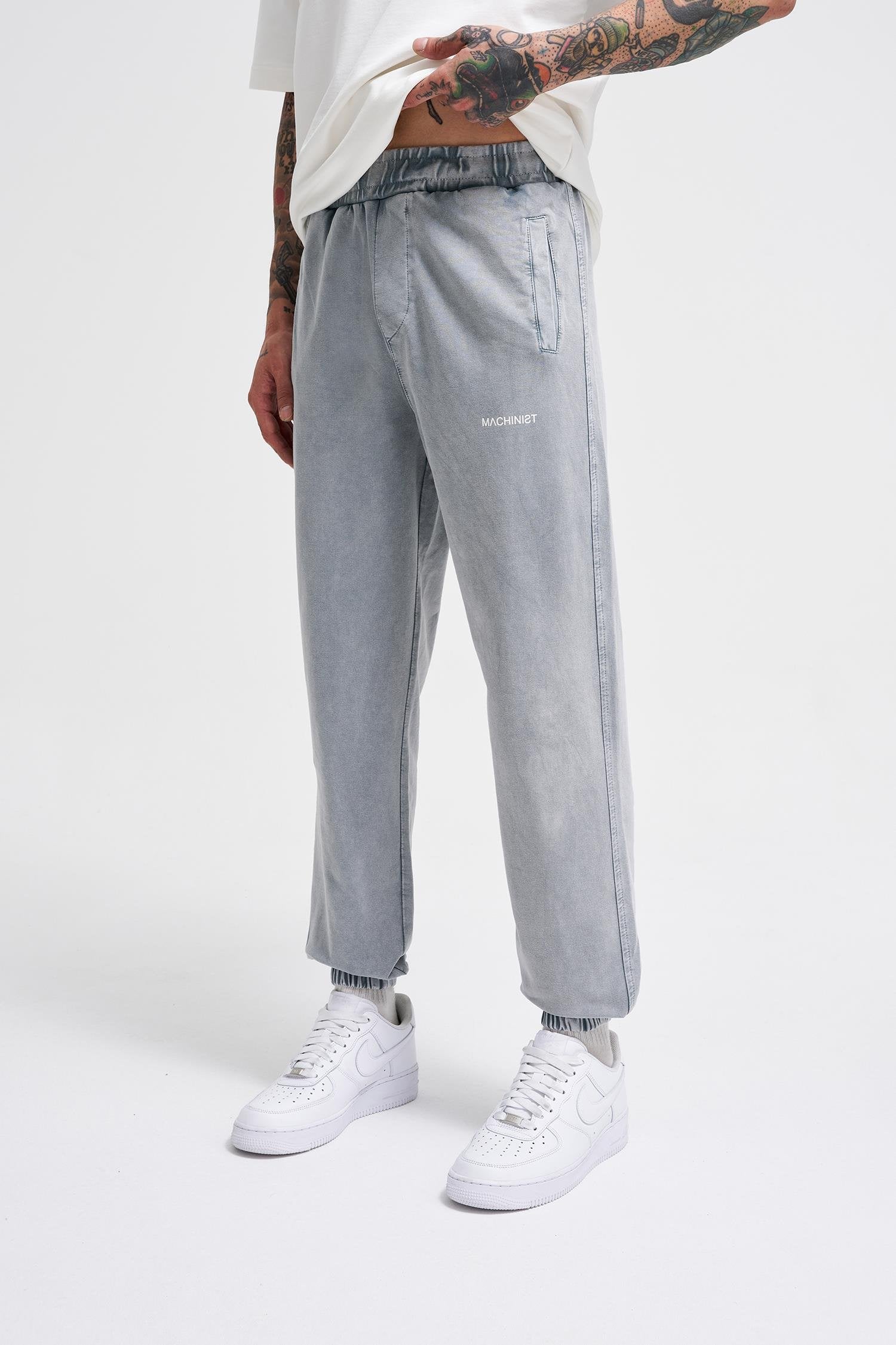 Erkek Luxury Basic Yıkamalı Jogger Eşofman Altı Gri