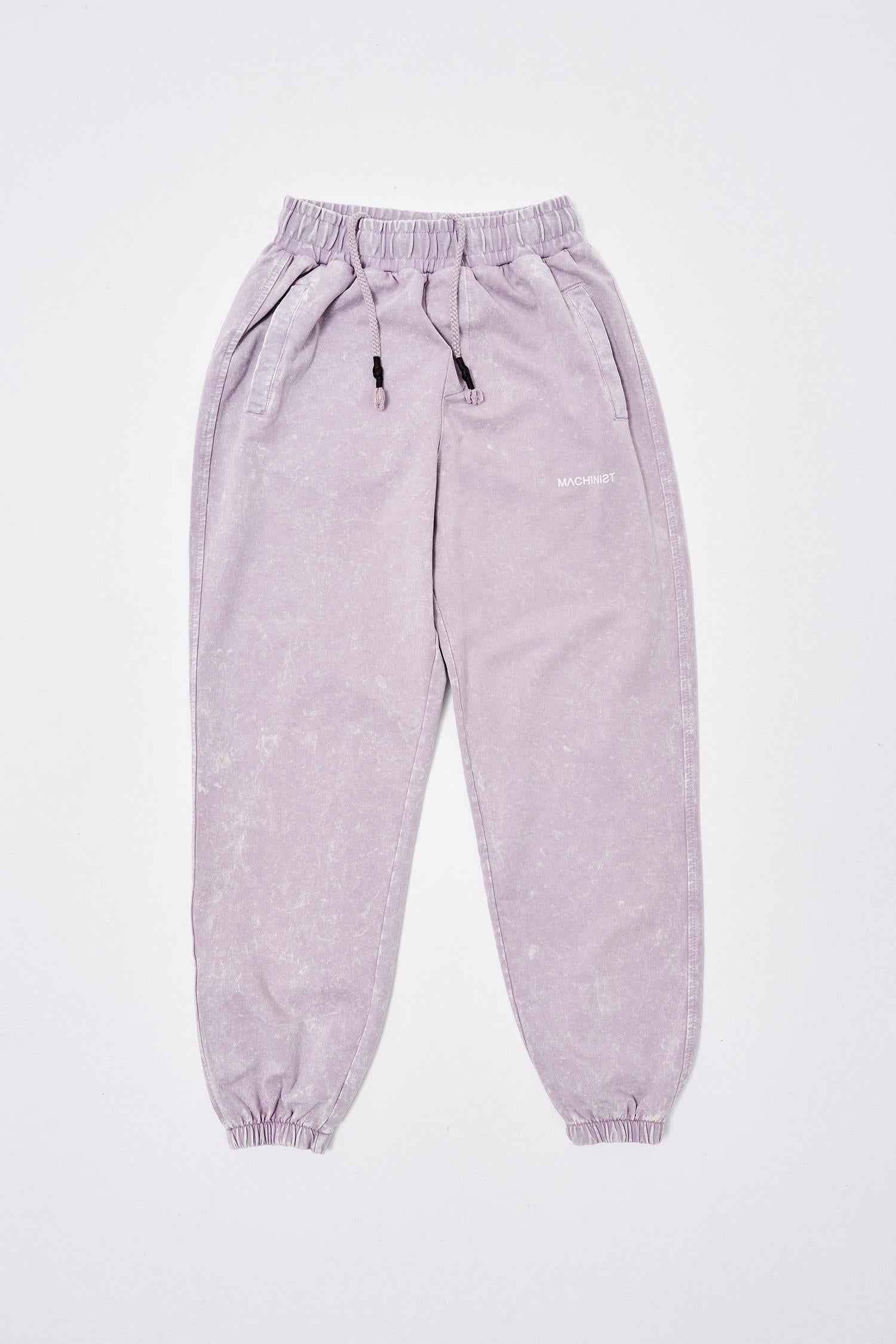 Erkek Luxury Basic Yıkamalı Jogger Eşofman Altı İnci Beyaz - Gri Efektli