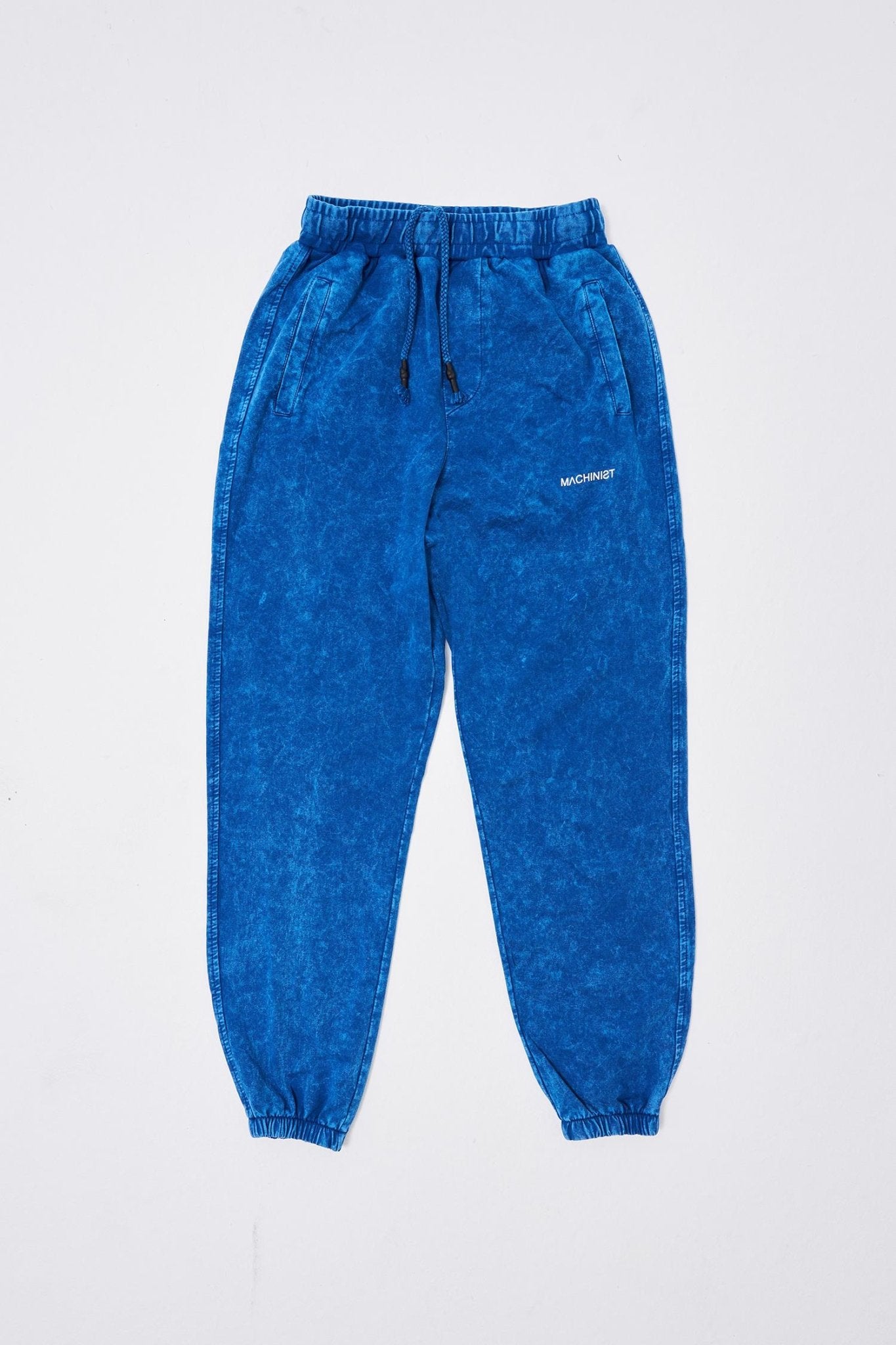 Erkek Luxury Basic Yıkamalı Jogger Eşofman Altı Indigo Efektli