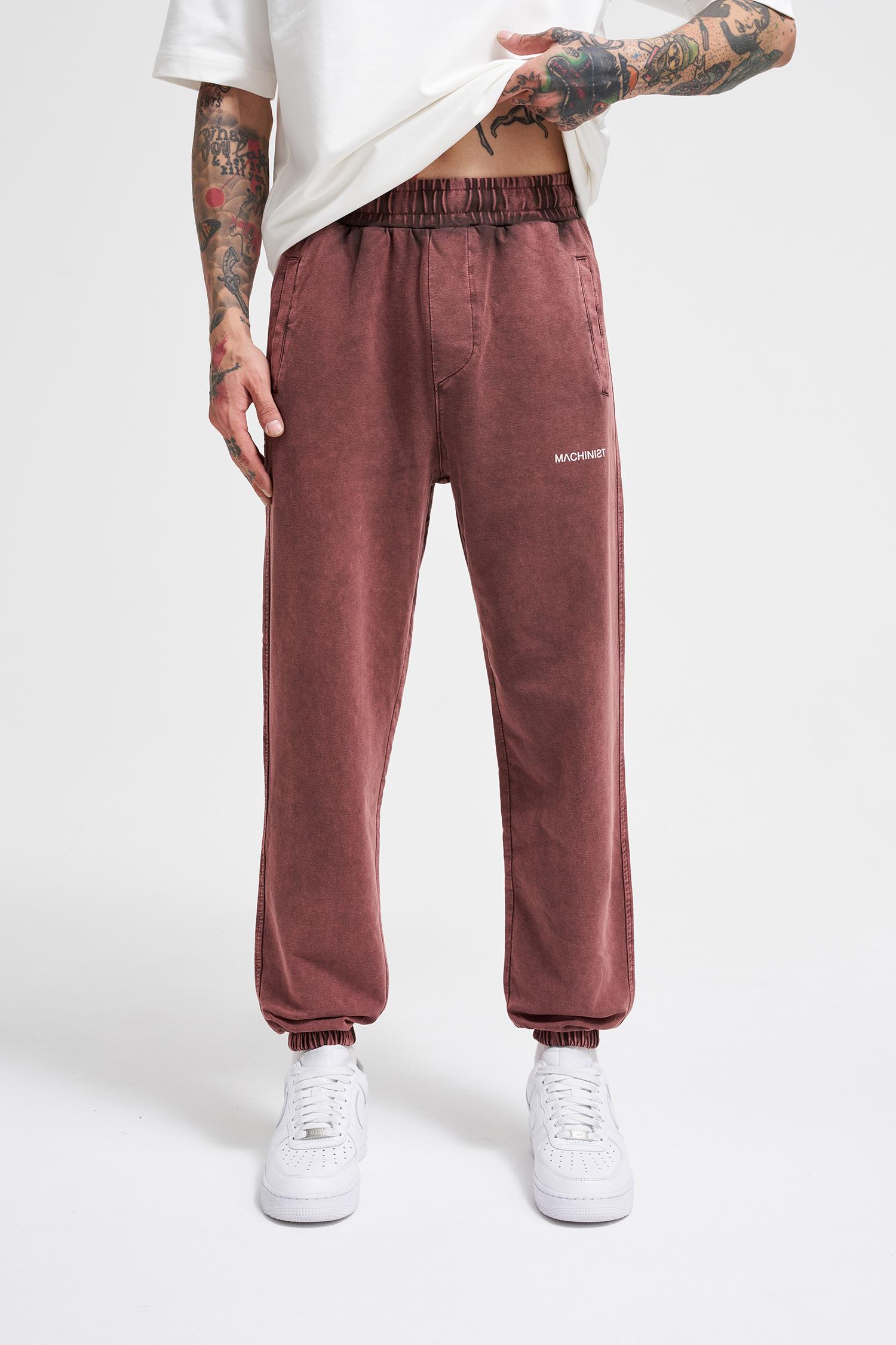 Erkek Luxury Basic Yıkamalı Jogger Eşofman Altı Kahverengi