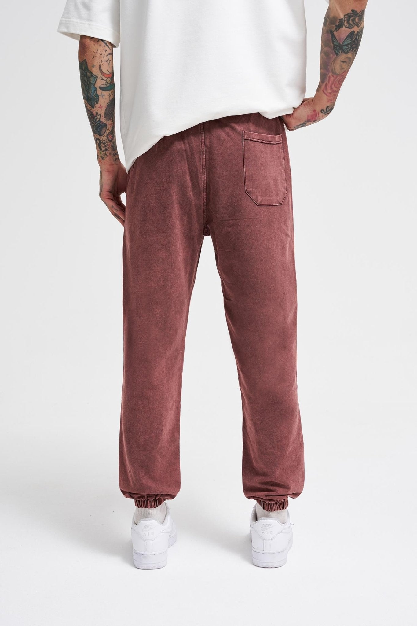 Erkek Luxury Basic Yıkamalı Jogger Eşofman Altı Kahverengi