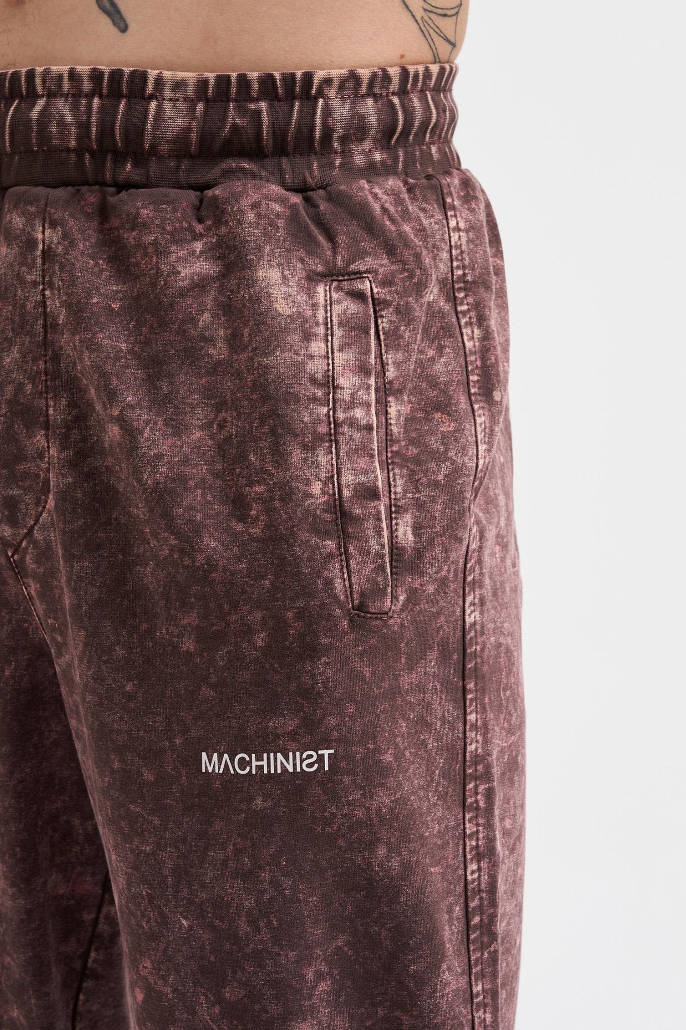 Erkek Luxury Basic Yıkamalı Jogger Eşofman Altı Kahverengi Efektli