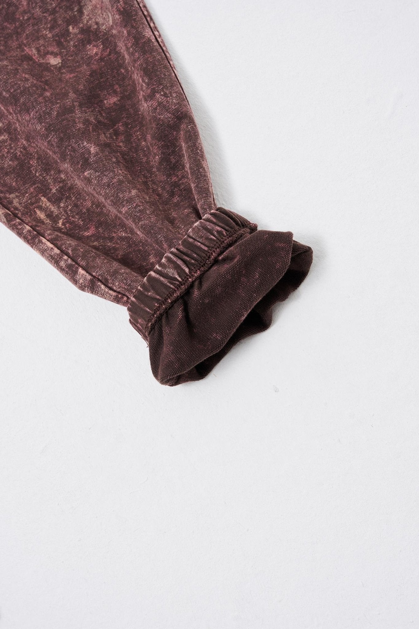 Erkek Luxury Basic Yıkamalı Jogger Eşofman Altı Kahverengi Efektli