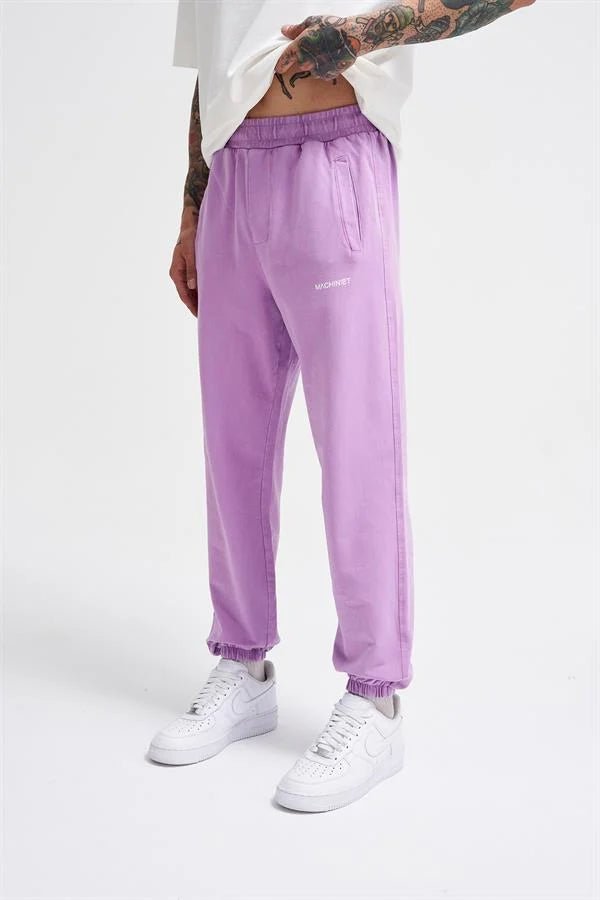 Erkek Luxury Basic Yıkamalı Jogger Eşofman Altı Mor