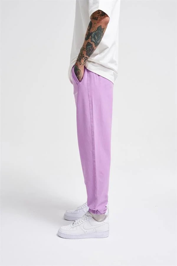 Erkek Luxury Basic Yıkamalı Jogger Eşofman Altı Mor