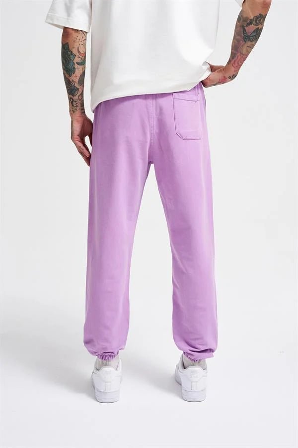Erkek Luxury Basic Yıkamalı Jogger Eşofman Altı Mor