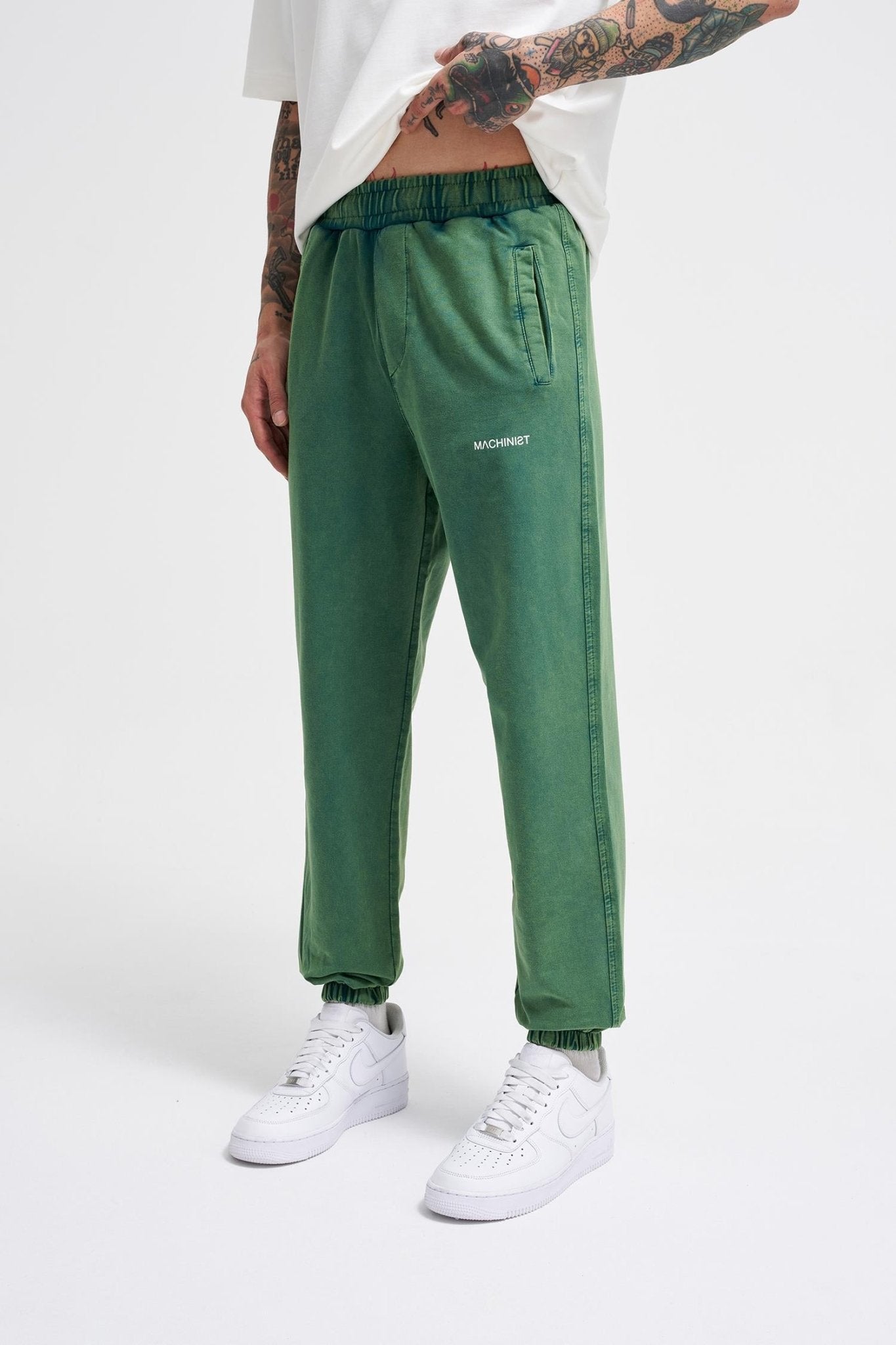 Erkek Luxury Basic Yıkamalı Jogger Eşofman Altı Yağ Yeşili