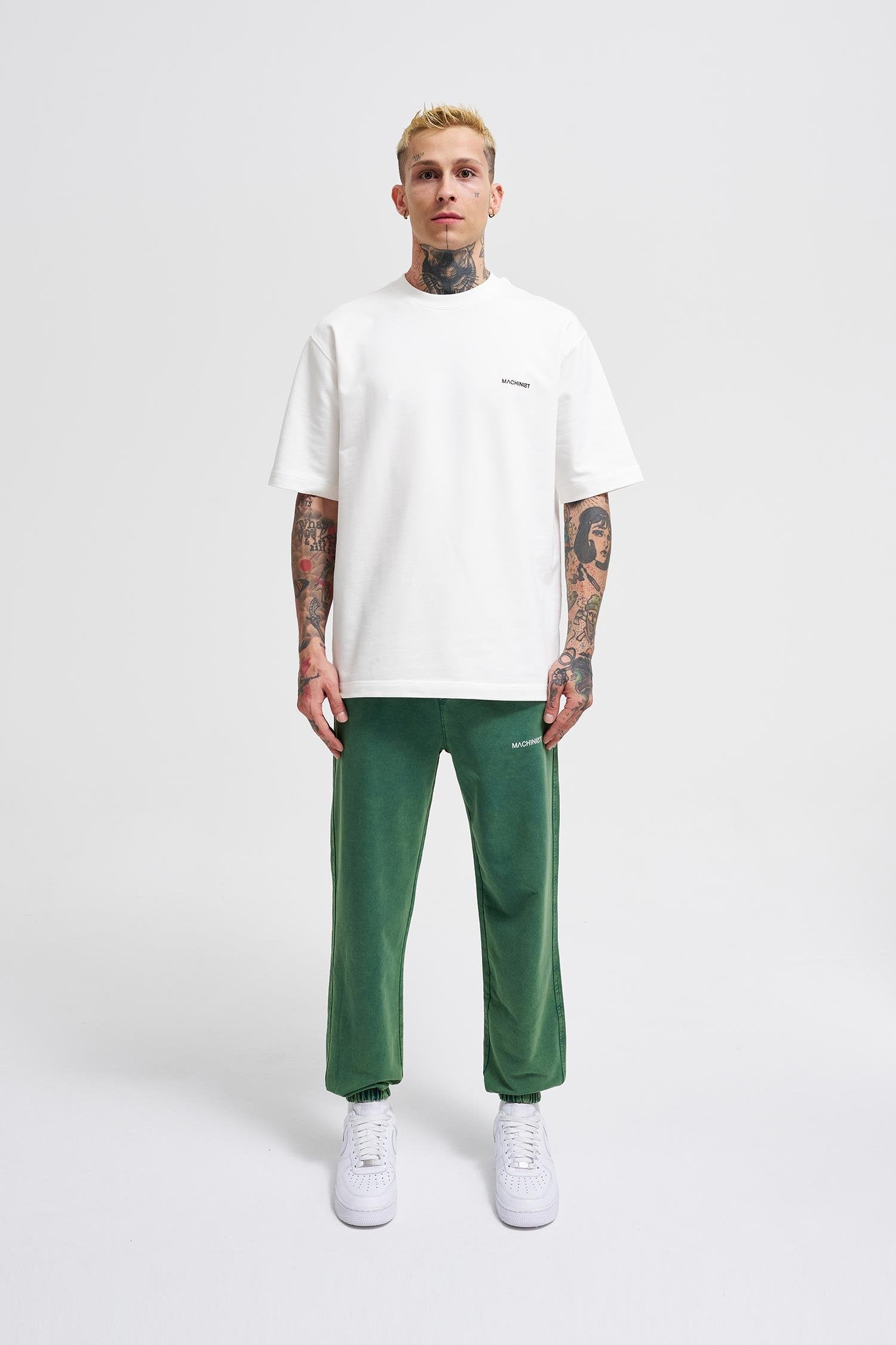 Erkek Luxury Basic Yıkamalı Jogger Eşofman Altı Yağ Yeşili
