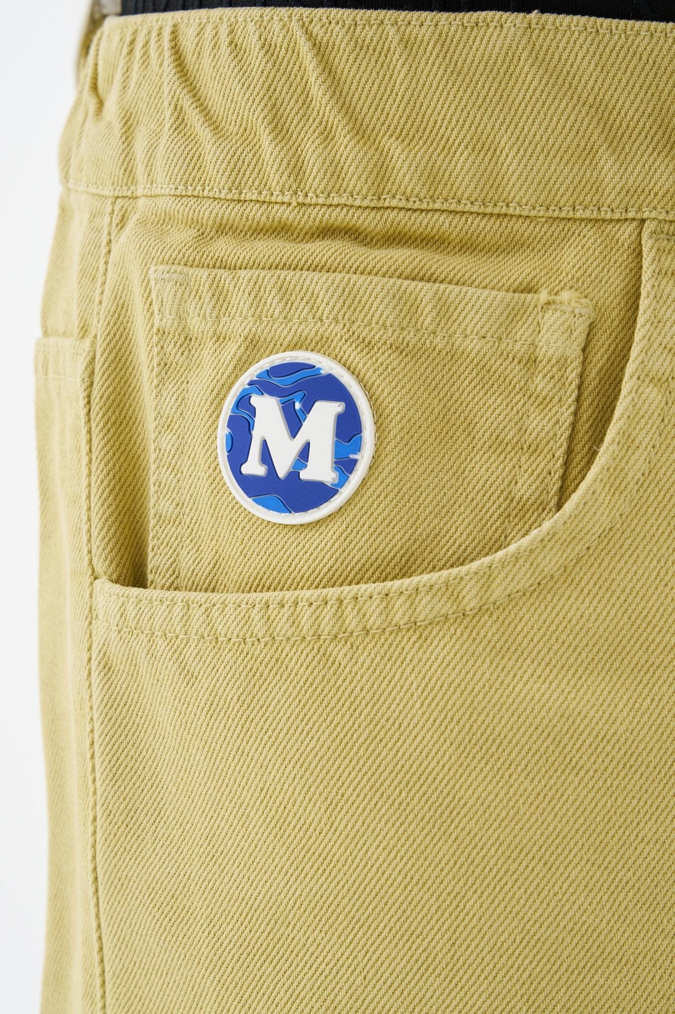 Erkek M Logo Jean Şort Açık Bej