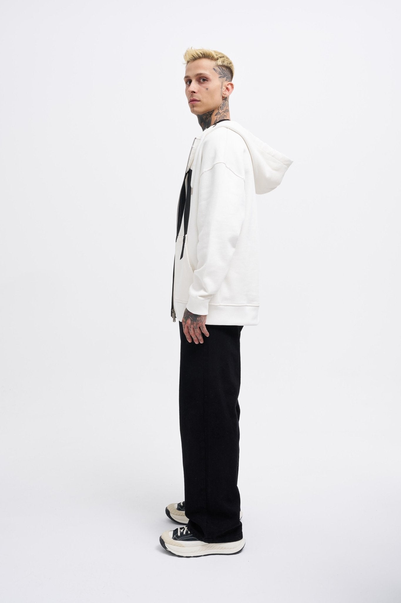 Erkek M Logo Zip Jacket Ekru