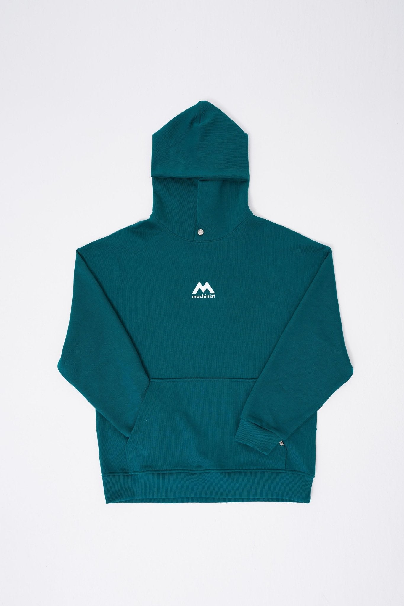 Erkek M Shaped Pactwork Kapüşonlu Sweatshirt Yağ Yeşili