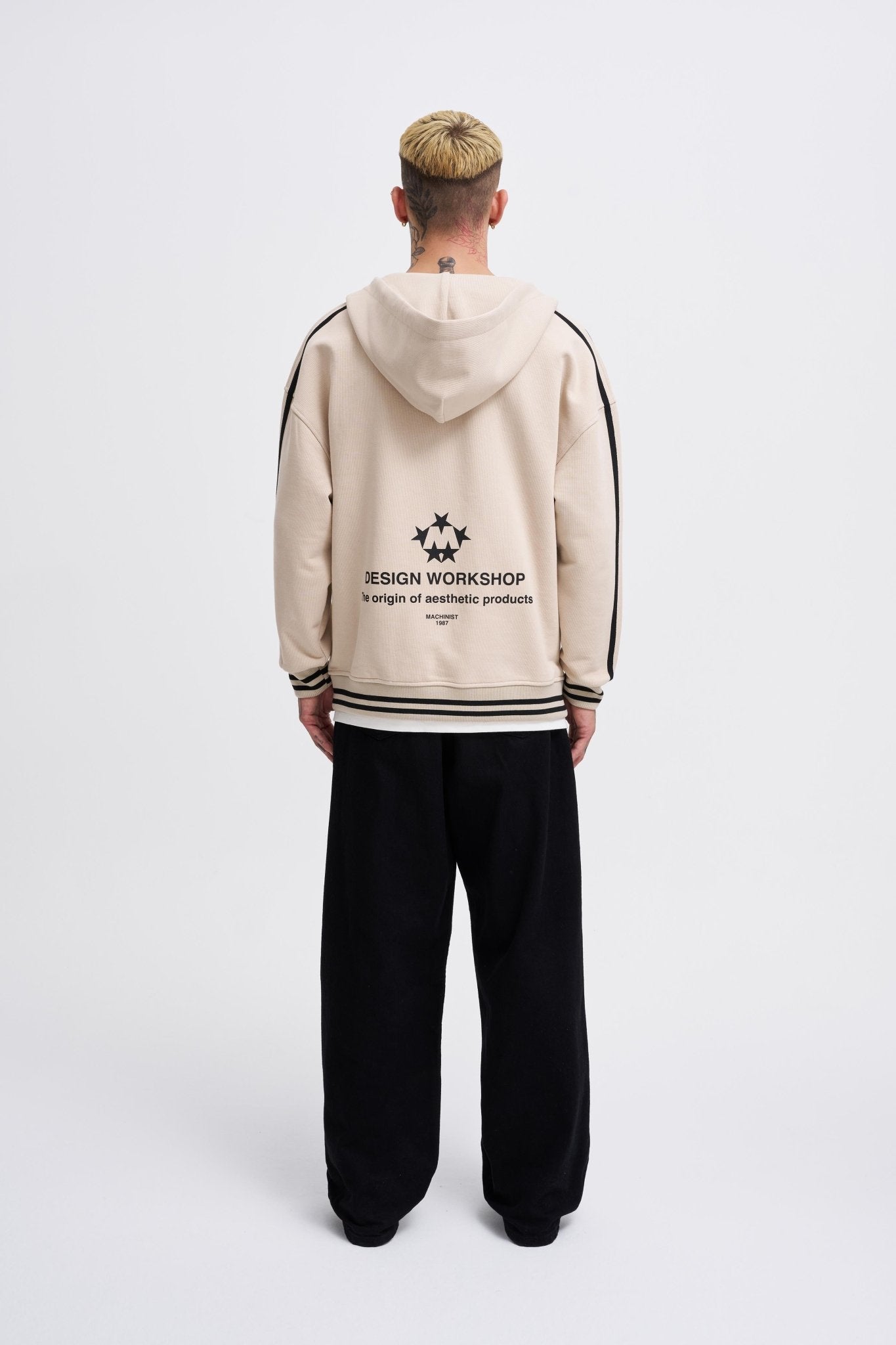 Erkek M Star Logo Zip Jacket Açık Bej