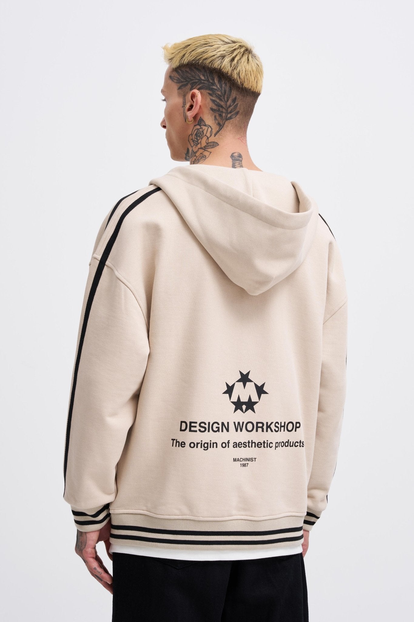 Erkek M Star Logo Zip Jacket Açık Bej