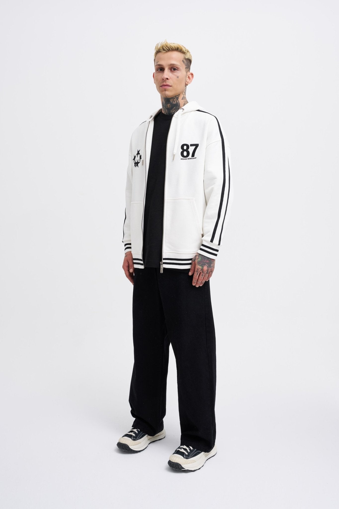 Erkek M Star Logo Zip Jacket Ekru