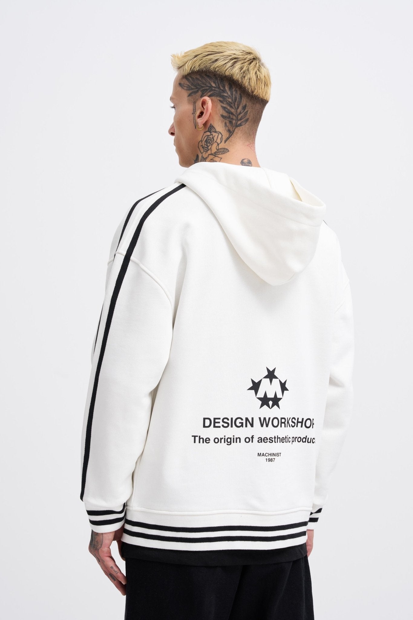 Erkek M Star Logo Zip Jacket Ekru