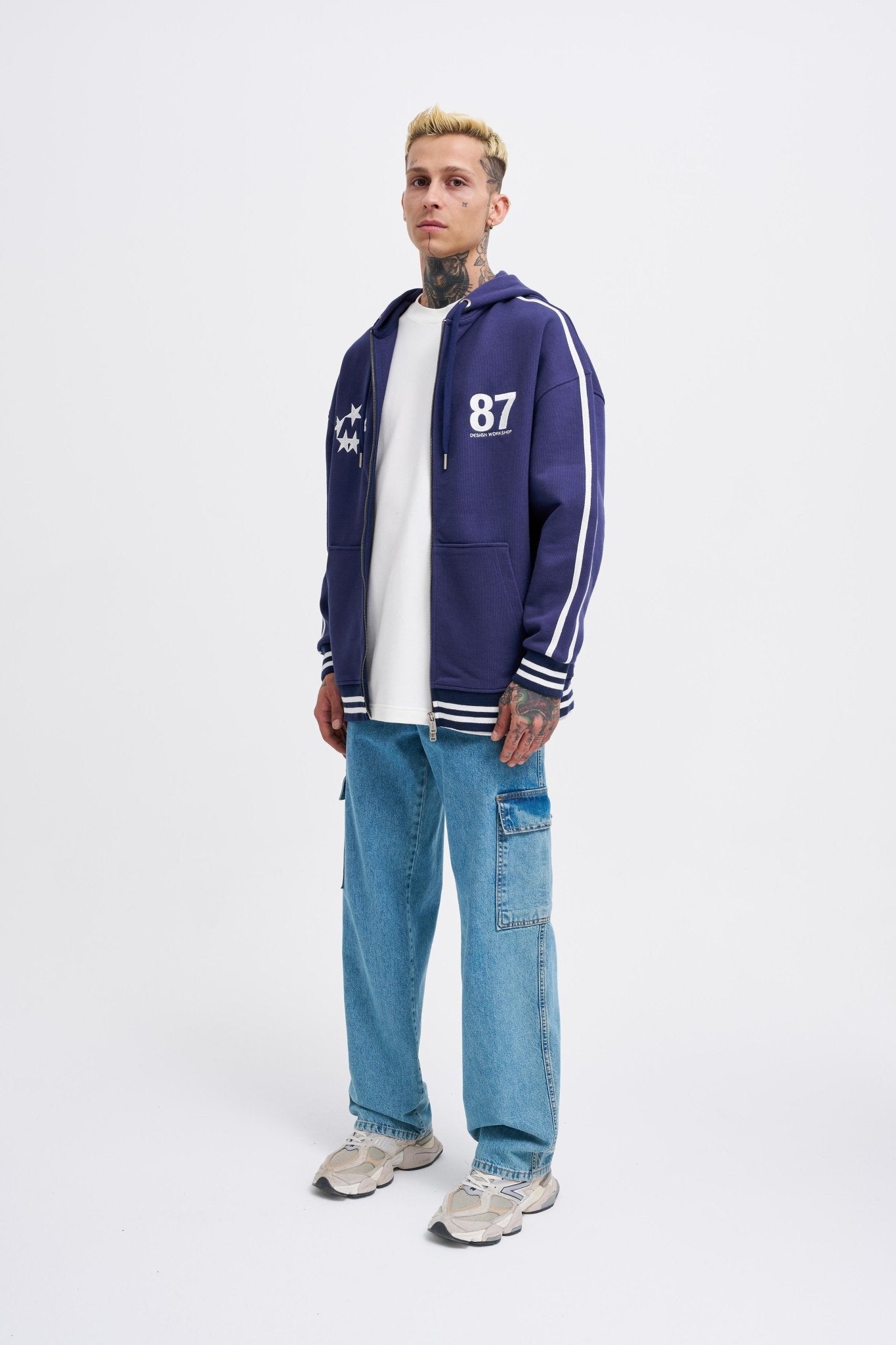 Erkek M Star Logo Zip Jacket Gece Mavisi
