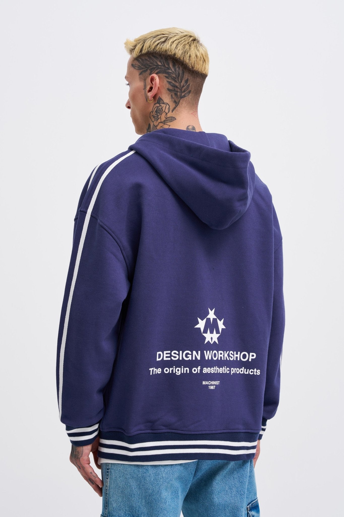 Erkek M Star Logo Zip Jacket Gece Mavisi
