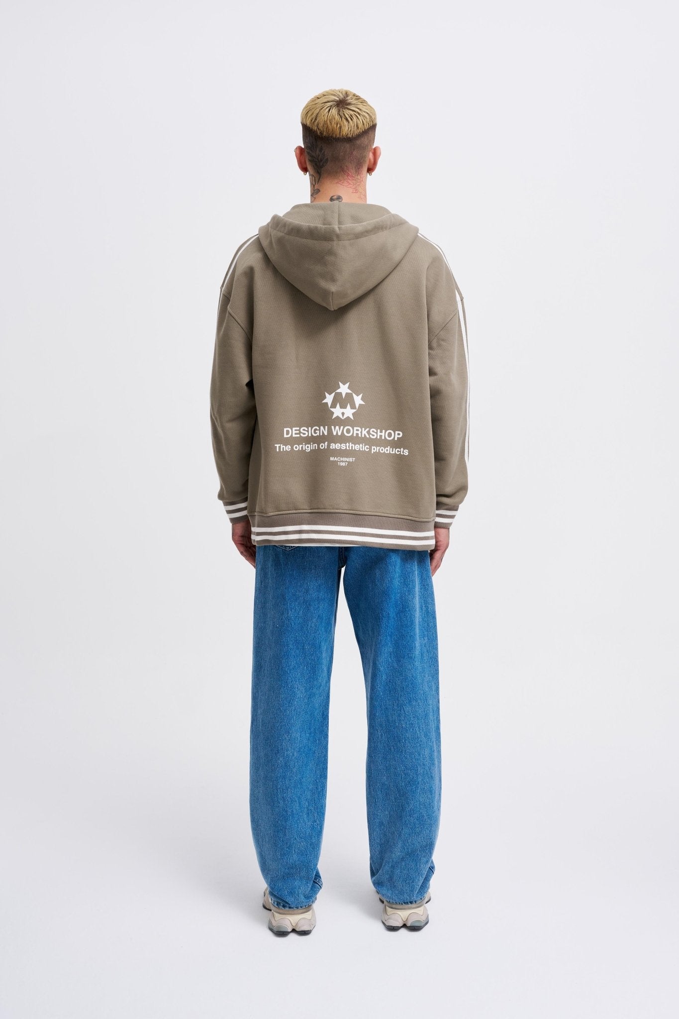 Erkek M Star Logo Zip Jacket Haki