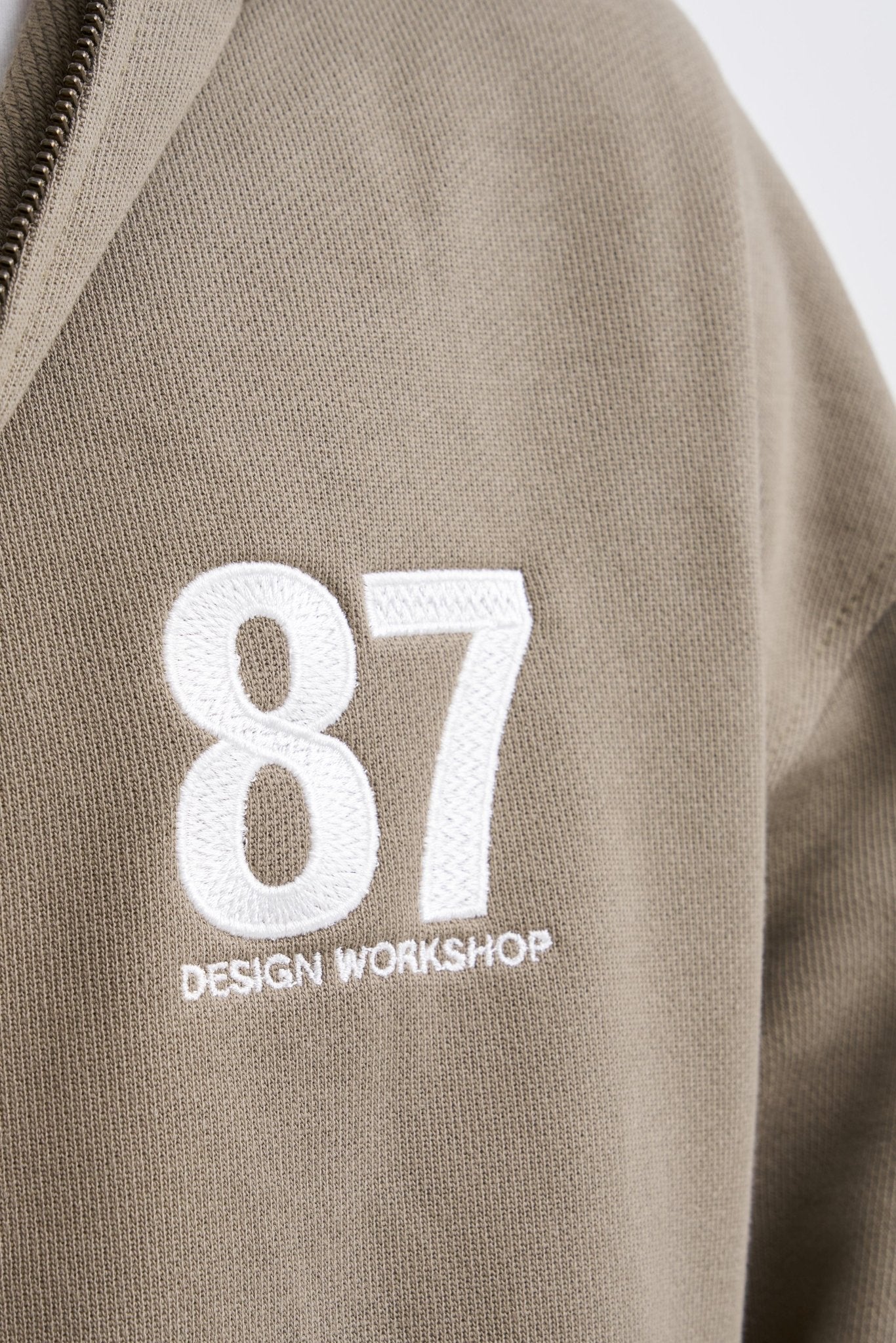 Erkek M Star Logo Zip Jacket Haki